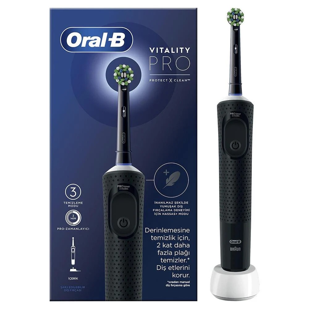 Oral-B D103 Vitality Pro Cross Action Şarjlı Diş Fırçası Siyah