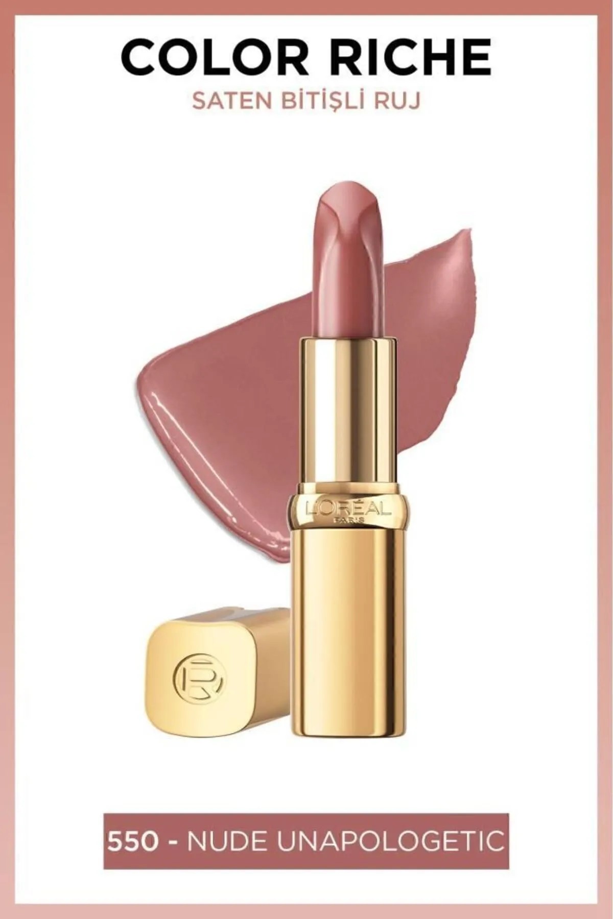 Loreal Paris Color Riche Saten Bitişli Ruj - 550 Nude Unapologetic