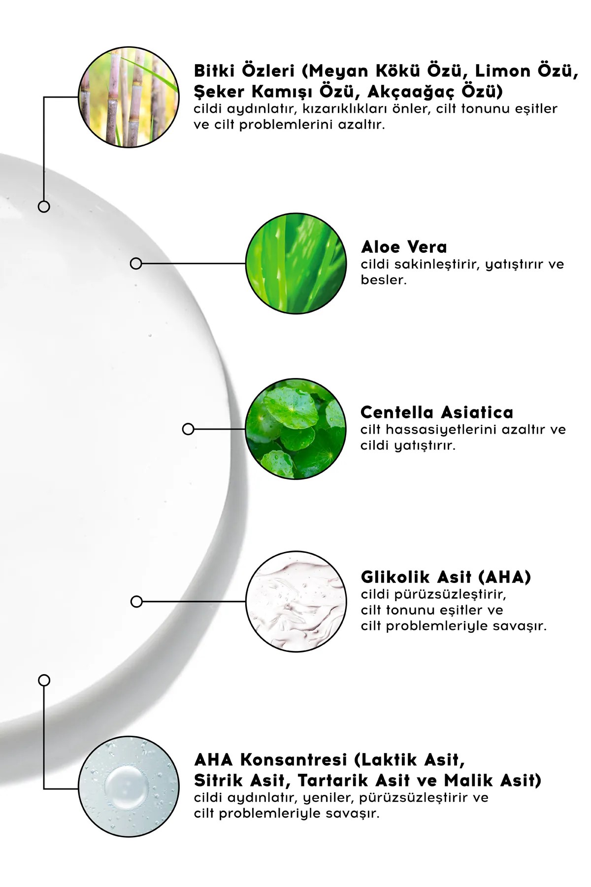 Cream Co. %10 Aha Bha C Vitamini Serum | Cilt Tonu Eşitleyici Gözenek Sıkılaştırıcı | Glikolik Asit Centella