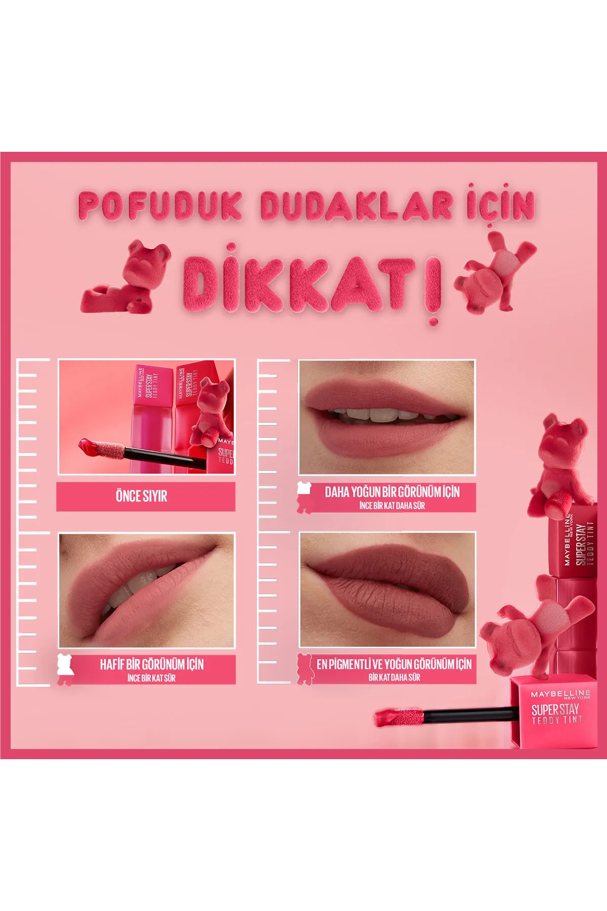 Maybelline Super Stay Teddy Tint Uzun Süre Kalıcı Likit Mat Tint 15 Skinny Dip