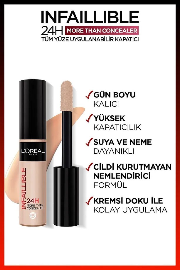 Loreal Paris Infaillible Tüm Yüze Uygulanabilir Kapatıcı 322 Ivory Concealer