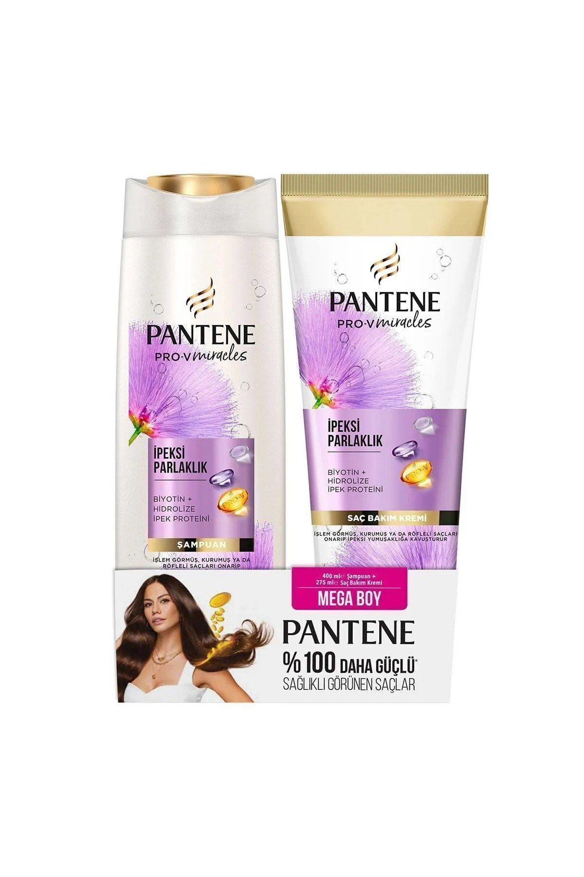 Pantene Pro-V Miracles İpeksi Parlaklık 400 ml Şampuan + 275 ml Saç Bakım Kremi