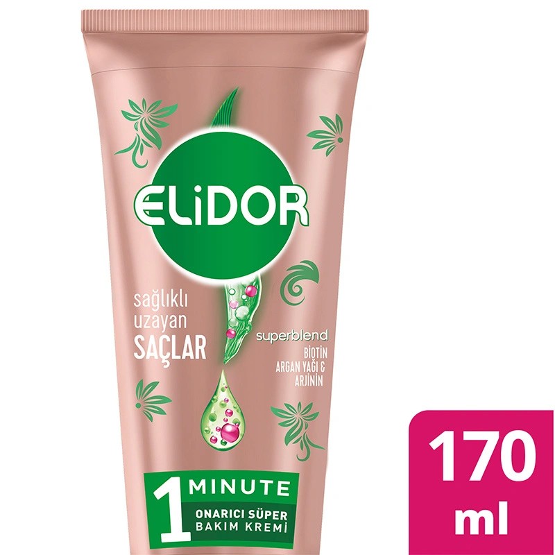 Elidor 1 Minute Onarıcı Süper Saç Bakım Kremi Sağlıklı Uzayan Saçlar 170 ml