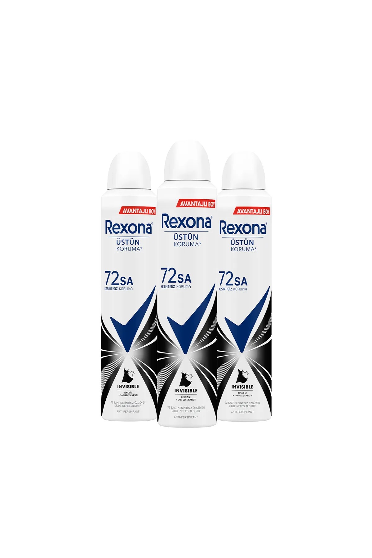 Rexona Kadın Sprey Deodorant Invisible 72 Saat Kesintisiz Koruma 200 ml 3'lü