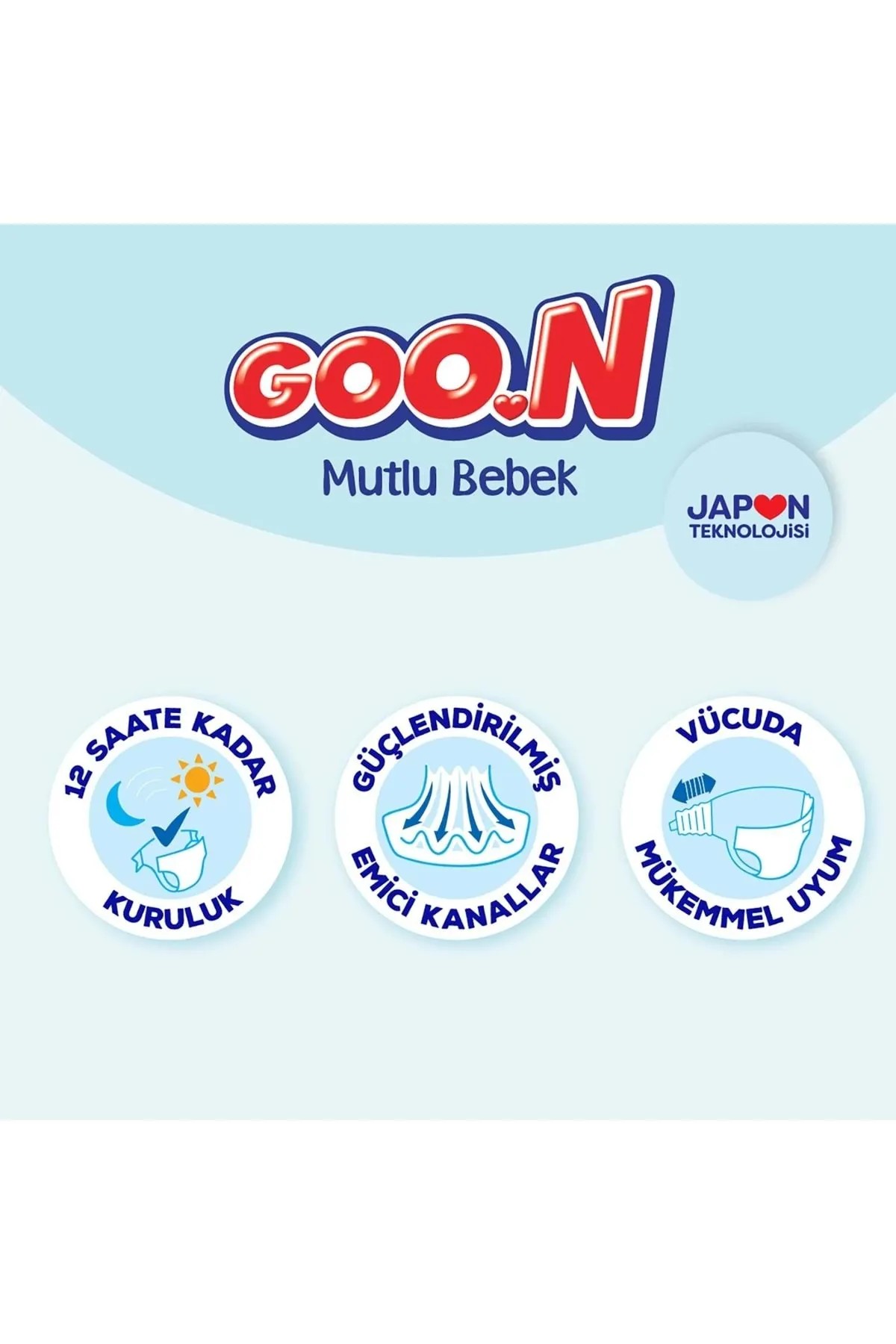 Goon Bebek Bezi Mutlu Bebek 3 Beden Fırsat Paketi 100 Adet 7-12 kg