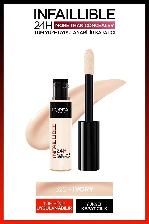 Loreal Paris Infaillible Tüm Yüze Uygulanabilir Kapatıcı 322 Ivory Concealer
