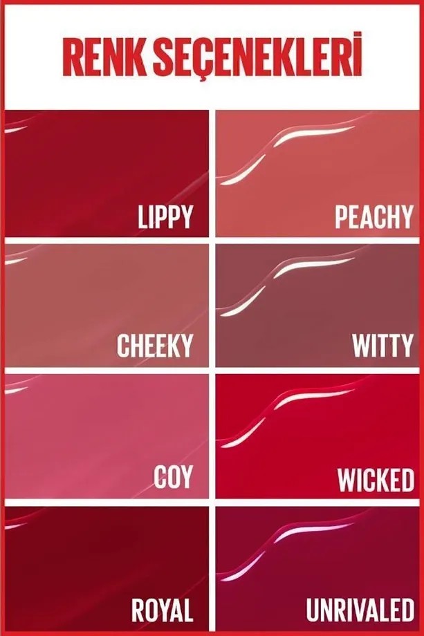 Maybelline New York Super Stay Vinyl Ink Uzun Süre Kalıcı Şeftali Tonlu Likit Parlak Ruj 15 Peachy