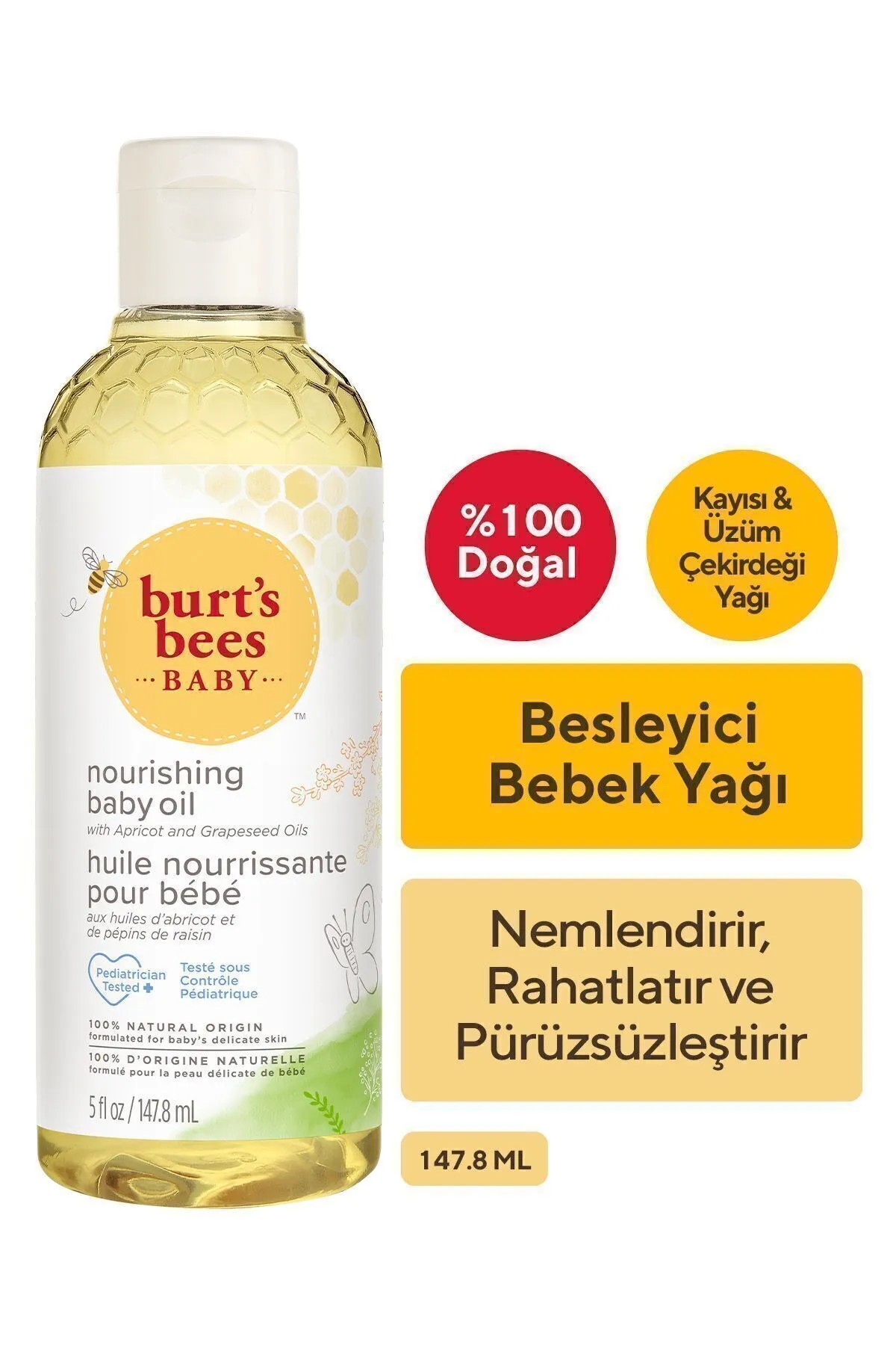 Burt's Bees Besleyici Bebek Yağı - Baby Bees Nourishing Baby Oil 115 ml