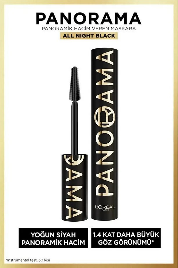 Loreal Paris Panorama Hacim Veren Maskara All Night Black Siyah