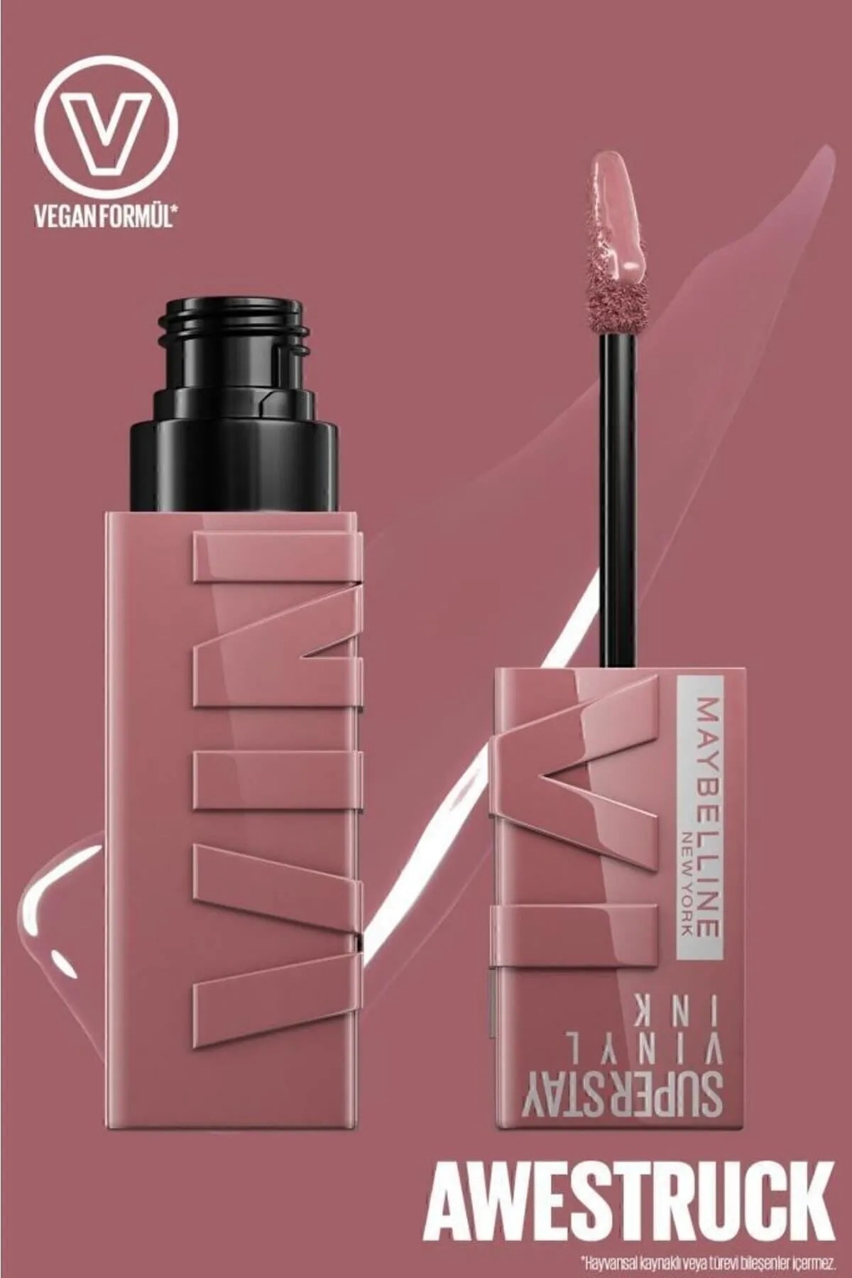 Maybelline New York Super Stay Vinyl Ink Uzun Süre Kalıcı Likit Parlak Ruj 110 Awestruck