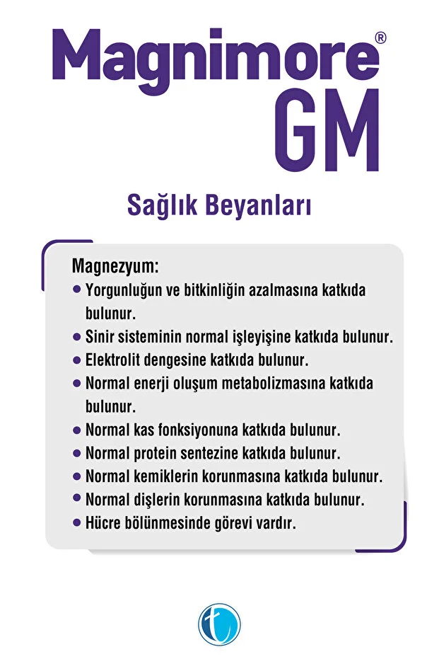 Magnimore GM Magnezyum İçeren Takviye Edici Gıda 60 Tablet