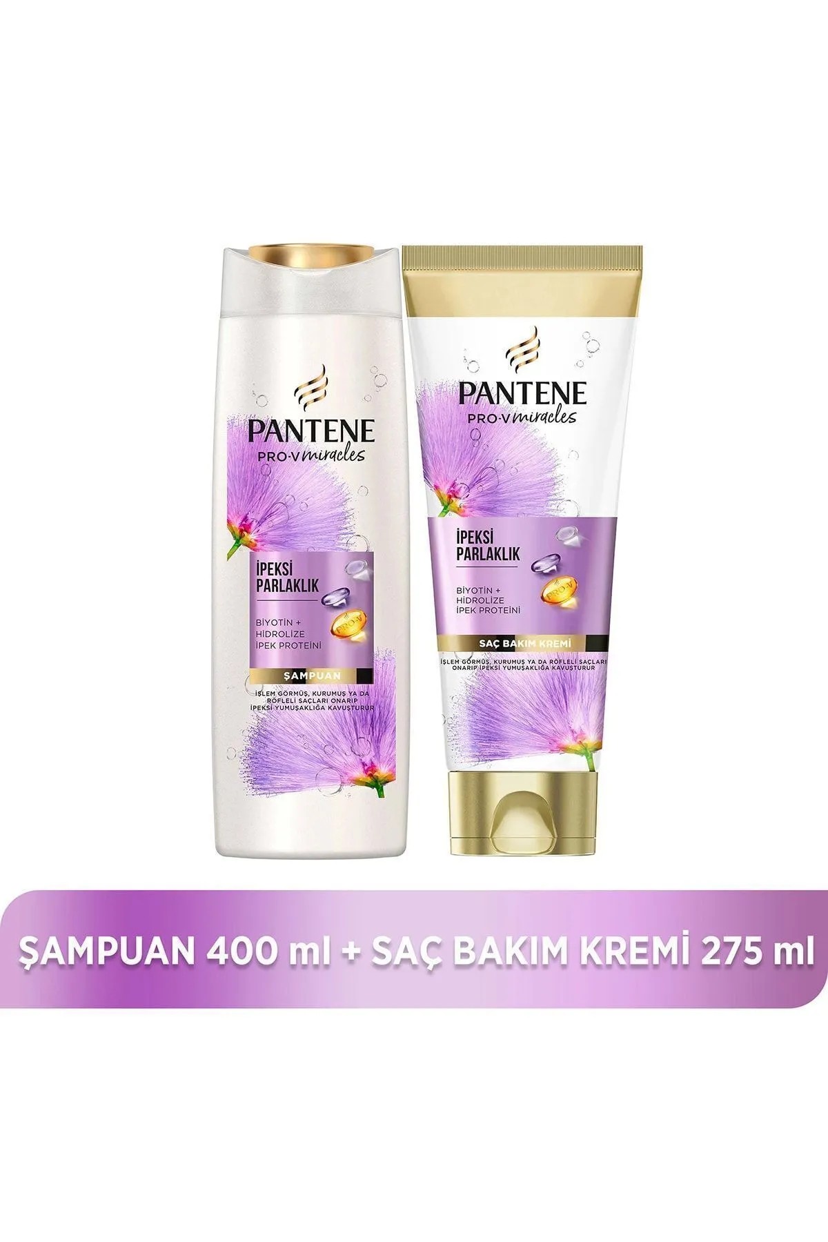 Pantene Pro-V Miracles İpeksi Parlaklık 400 ml Şampuan + 275 ml Saç Bakım Kremi