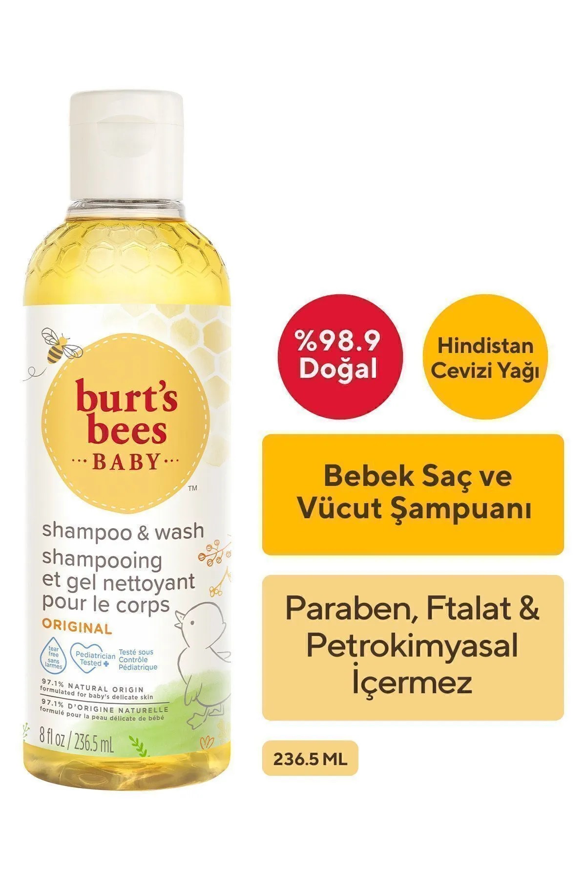 Burt's Bees Bebek Saç ve Vücut Şampuanı 235 ml