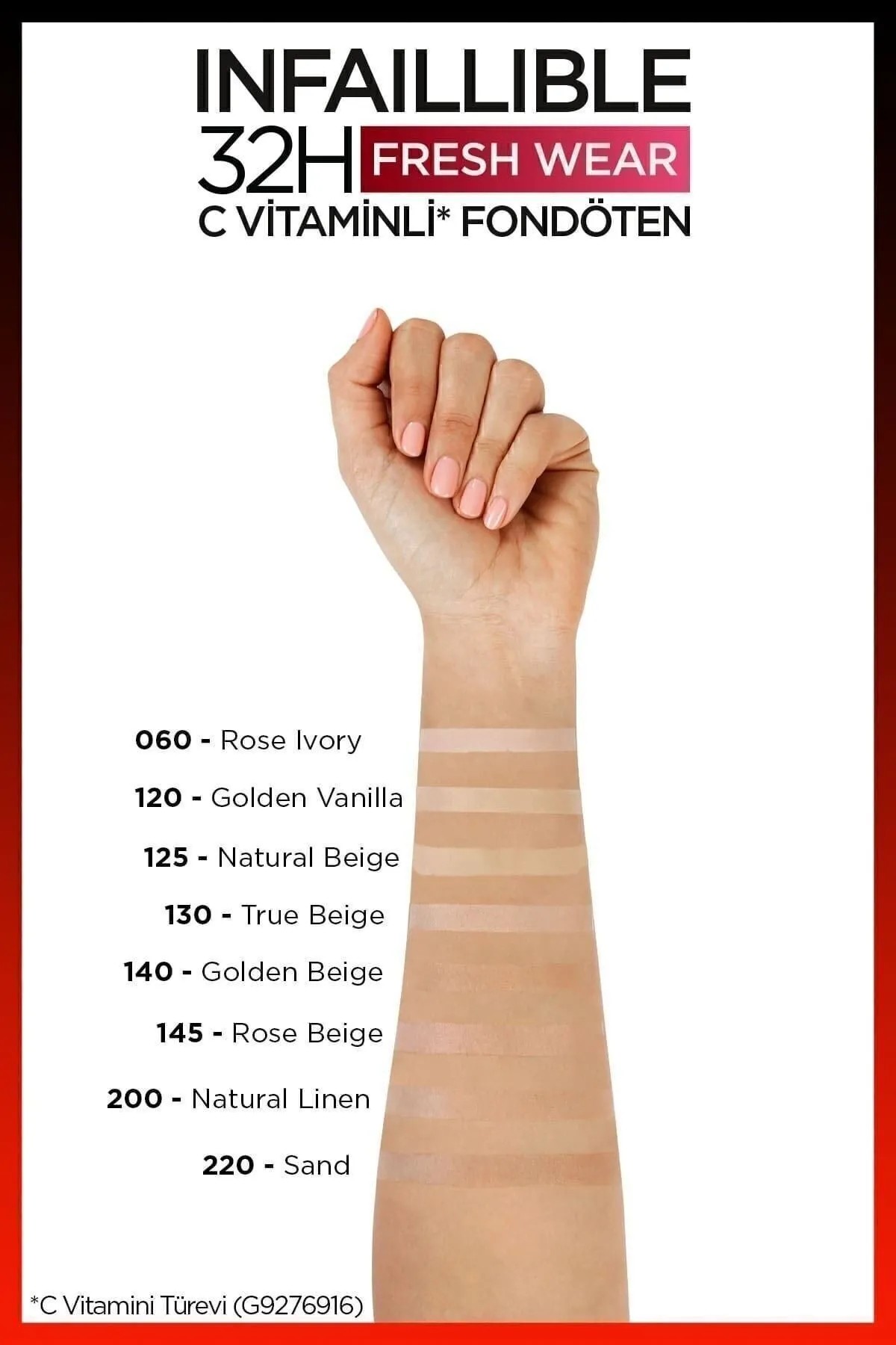 Loreal Paris Infaillible 32H Fresh Wear C Vitaminli Fondöten - 200 Natural Linen