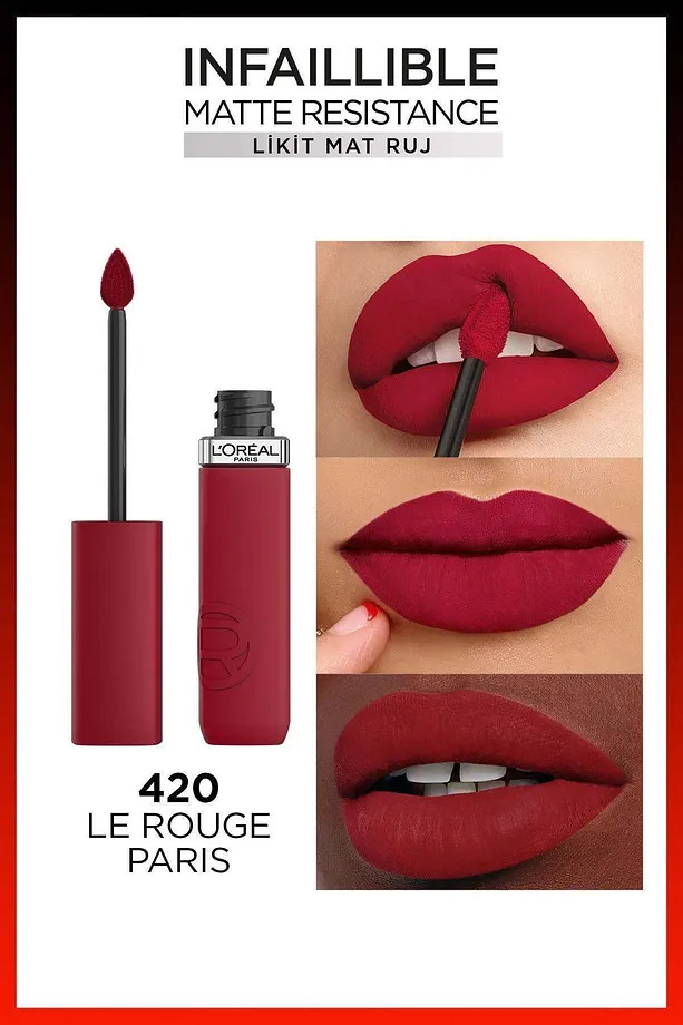 Loreal Paris Infaillible Matte Resistance Likit Mat Ruj - 420 Le Rouge Paris