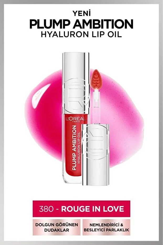 Loreal Paris Plump Ambition Hyaluron Lip Oil Besleyici ve Nemlendirici Dudak Parlatıcısı - 380 Rouge In Love