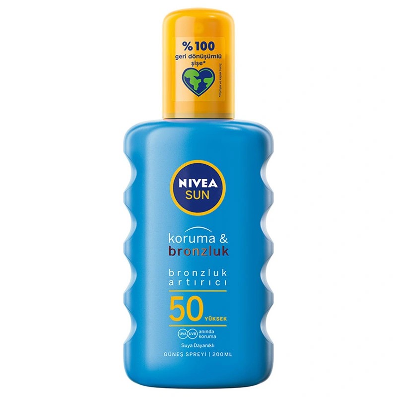 Nivea Sun SPF50 Güneş Koruyucu ve Bronzluk Güneş Kremi Sprey 200 ml