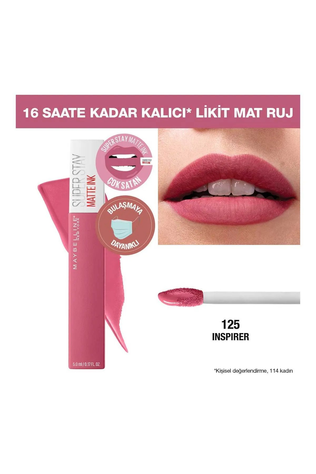 Maybelline New York Super Stay Matte Ink City Edition Likit Mat Ruj - 125 Inspirer