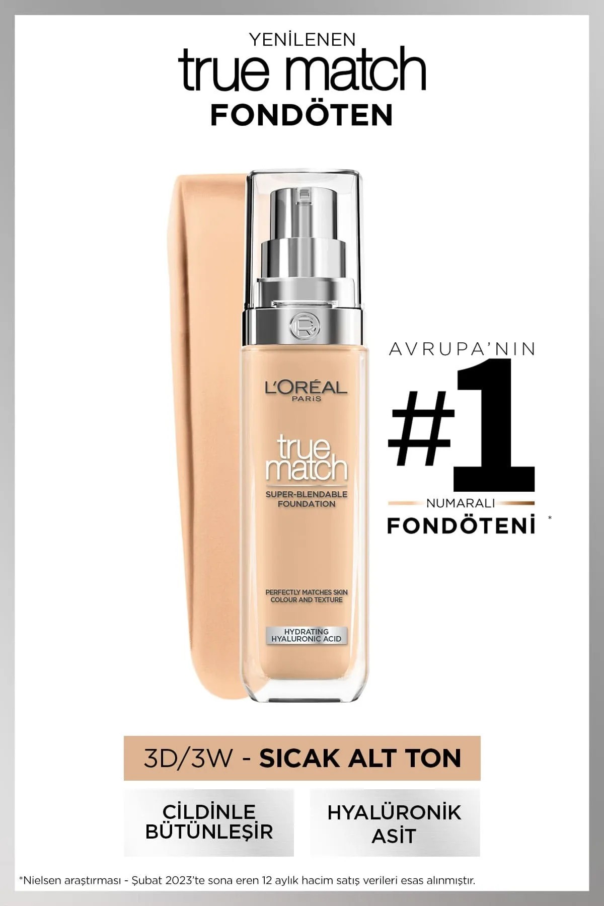 Loreal Paris True Match Bakım Yapan Fondöten 3W Sıcak Alt Ton