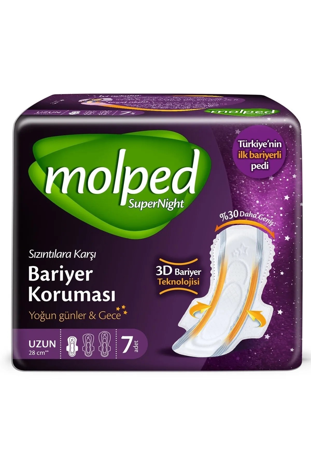 Molped Supernight Hijyenik Kadın Pedi Uzun 7'li