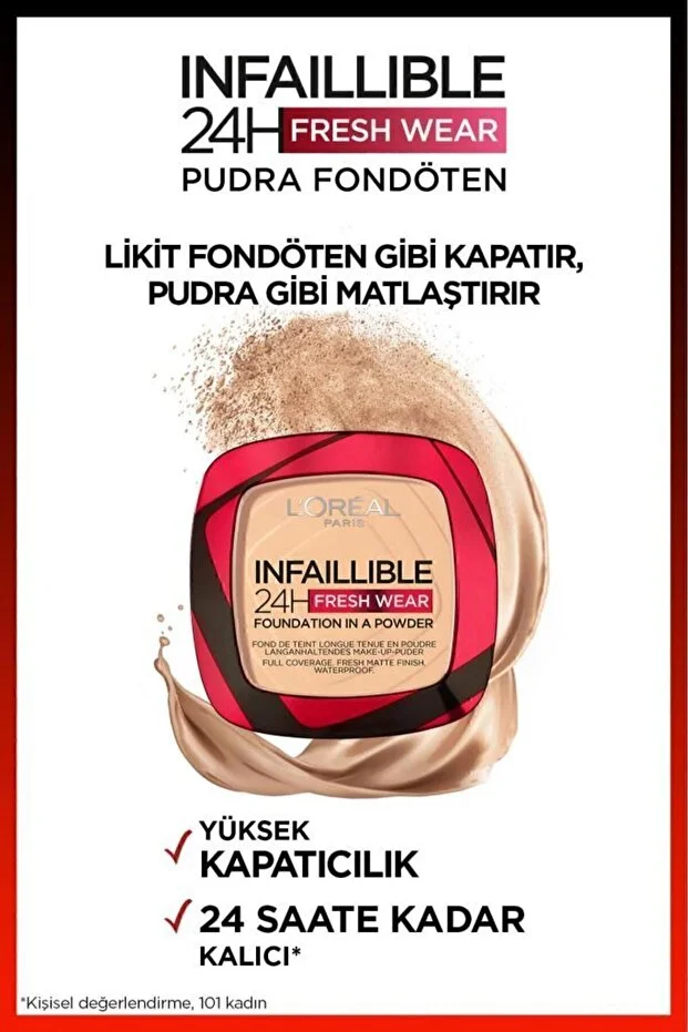 Loreal Paris Infaillible 24h Fresh Wear Pudra Fondöten 180 Rose Sand