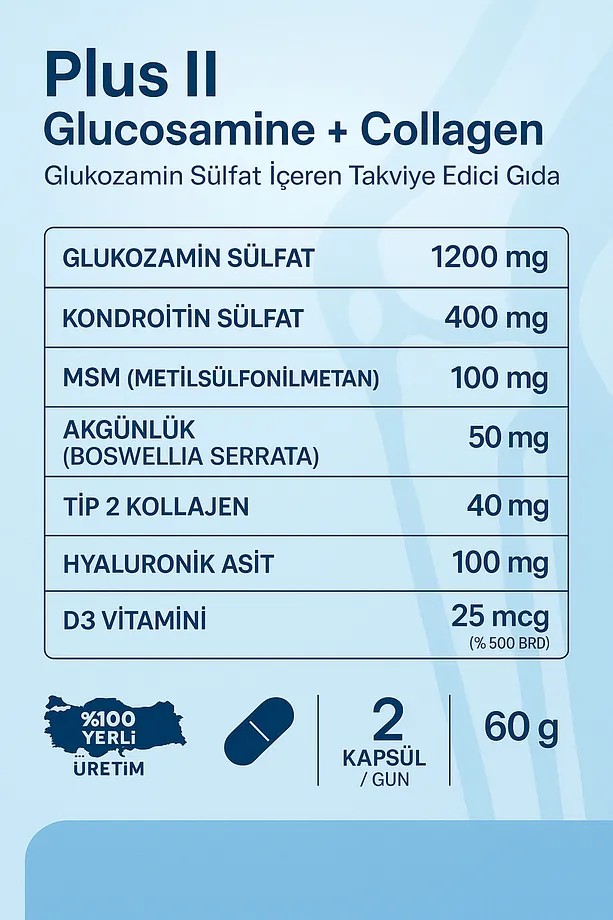 Biowell Plus II Glucosamine + Collagen 60 Kapsül