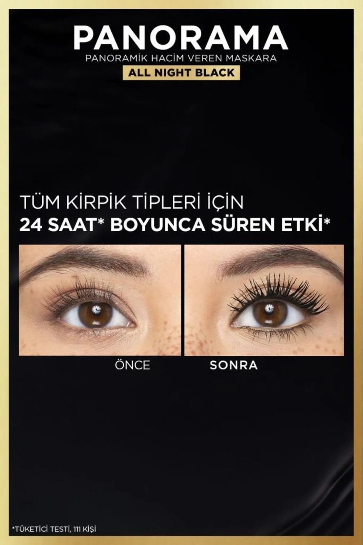 Loreal Paris Panorama Hacim Veren Maskara All Night Black Siyah