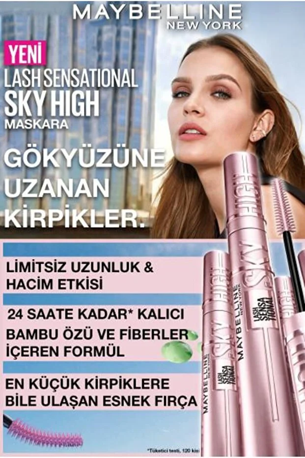 Maybelline New York Lash Sensational Sky High Suya Dayanıklı Waterproof Maskara