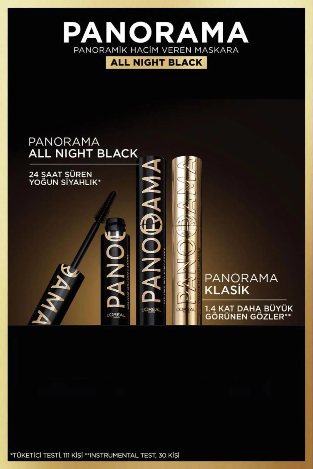 Loreal Paris Panorama Hacim Veren Maskara All Night Black Siyah