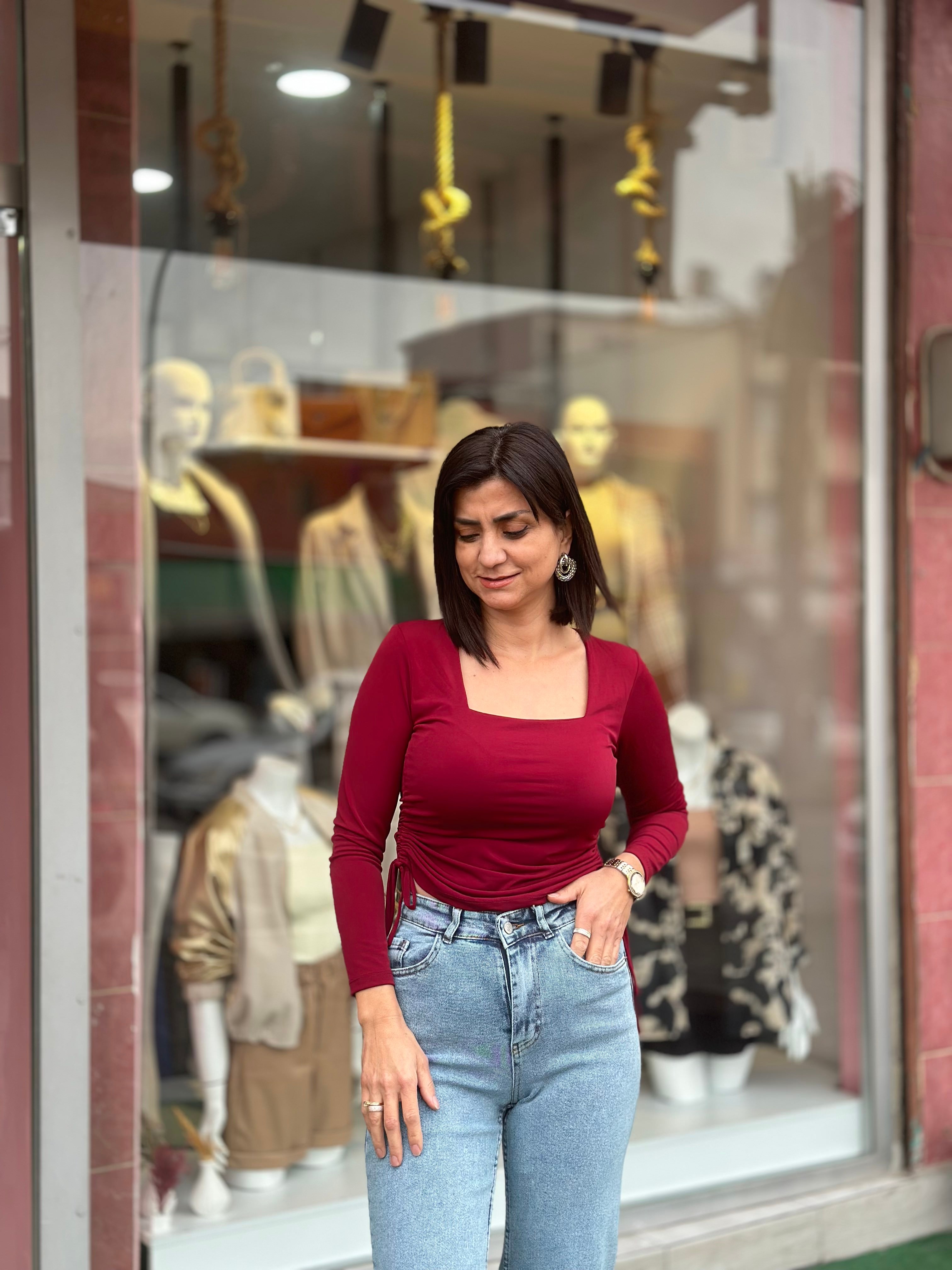 CANDY BAĞLAMALI BLUZ - bordo
