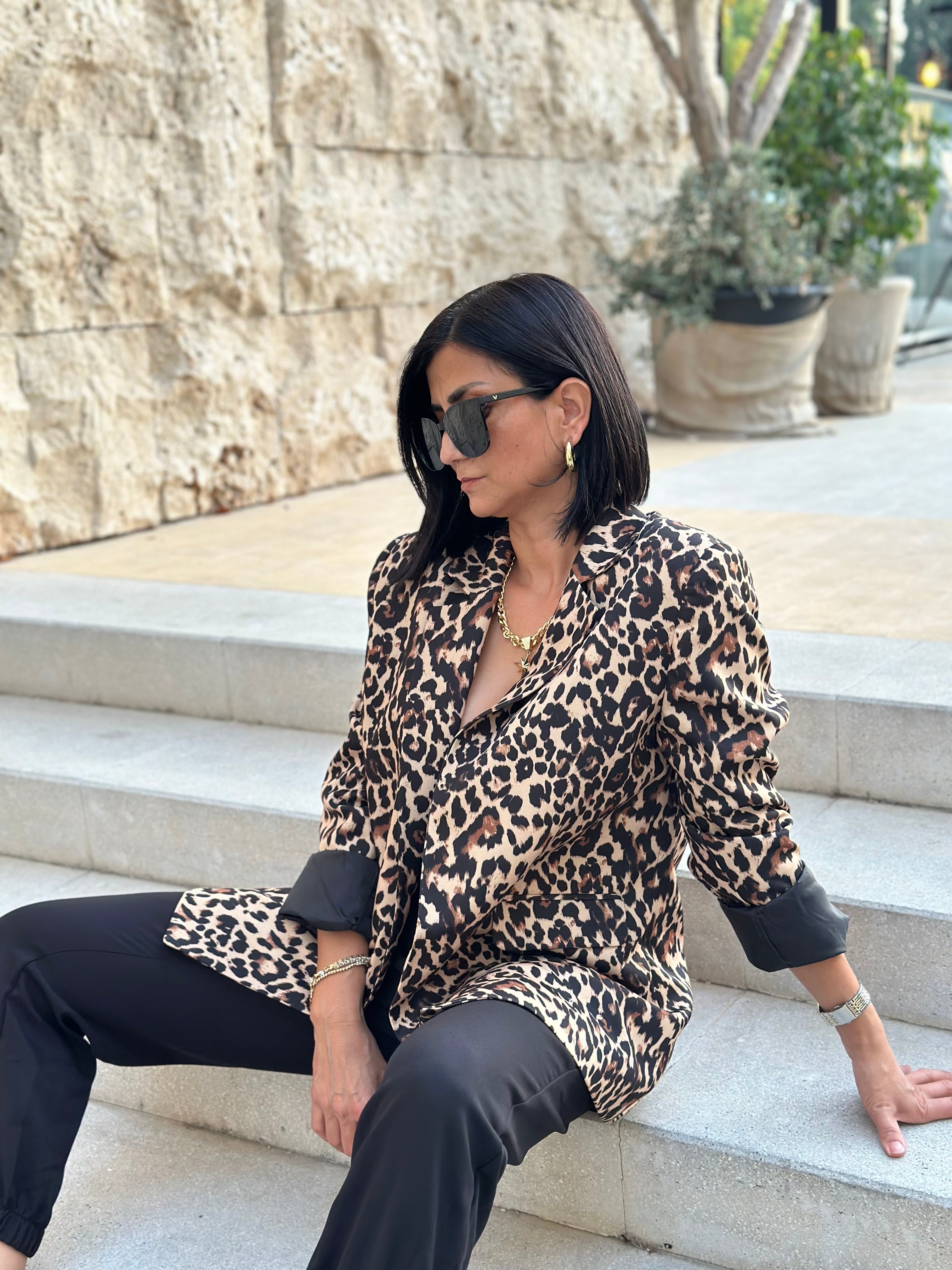 LEOPAR DESEN BLAZER CEKET