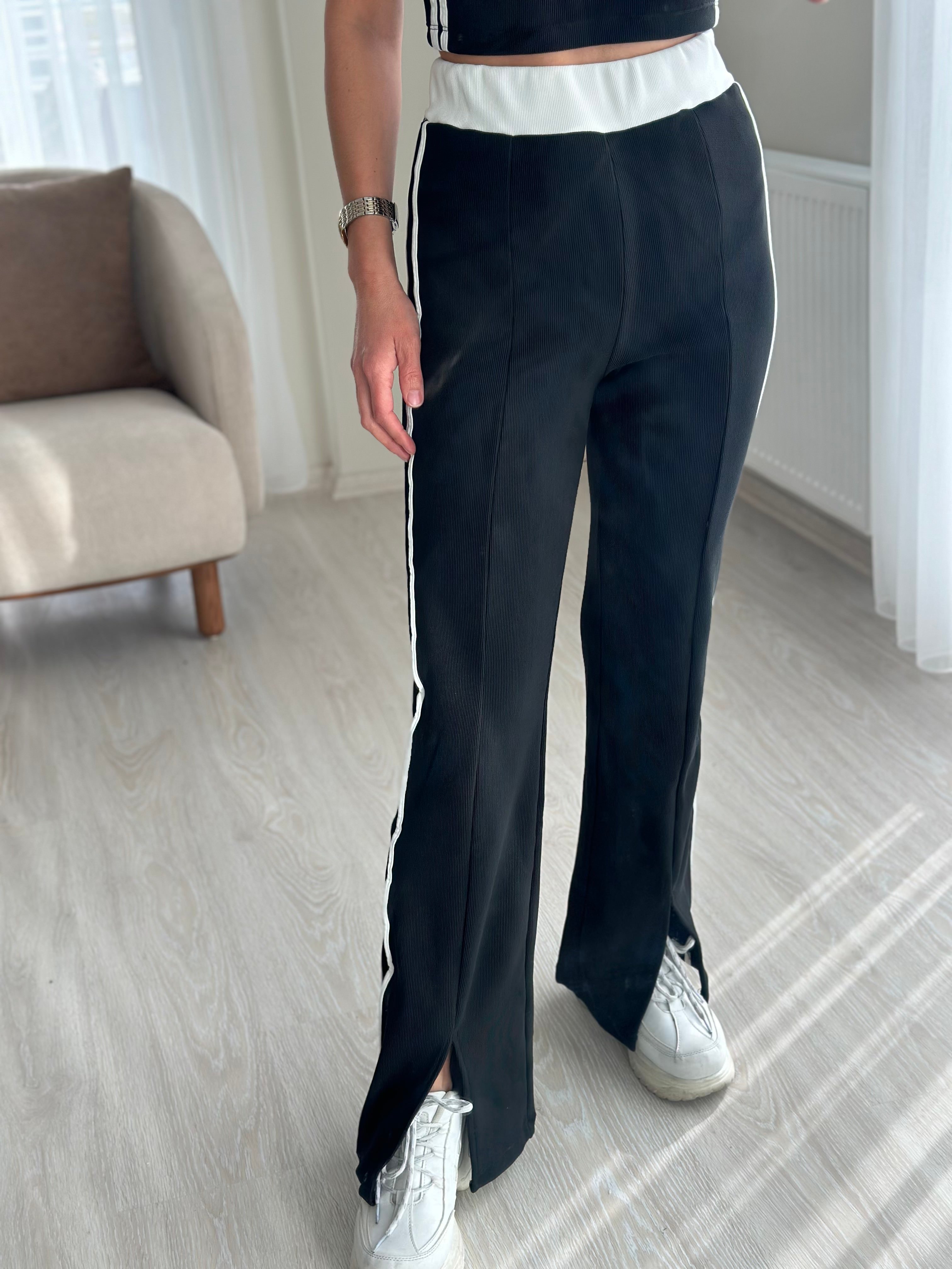 YANI ŞERİTLİ PANTOLON CROP TAKIM