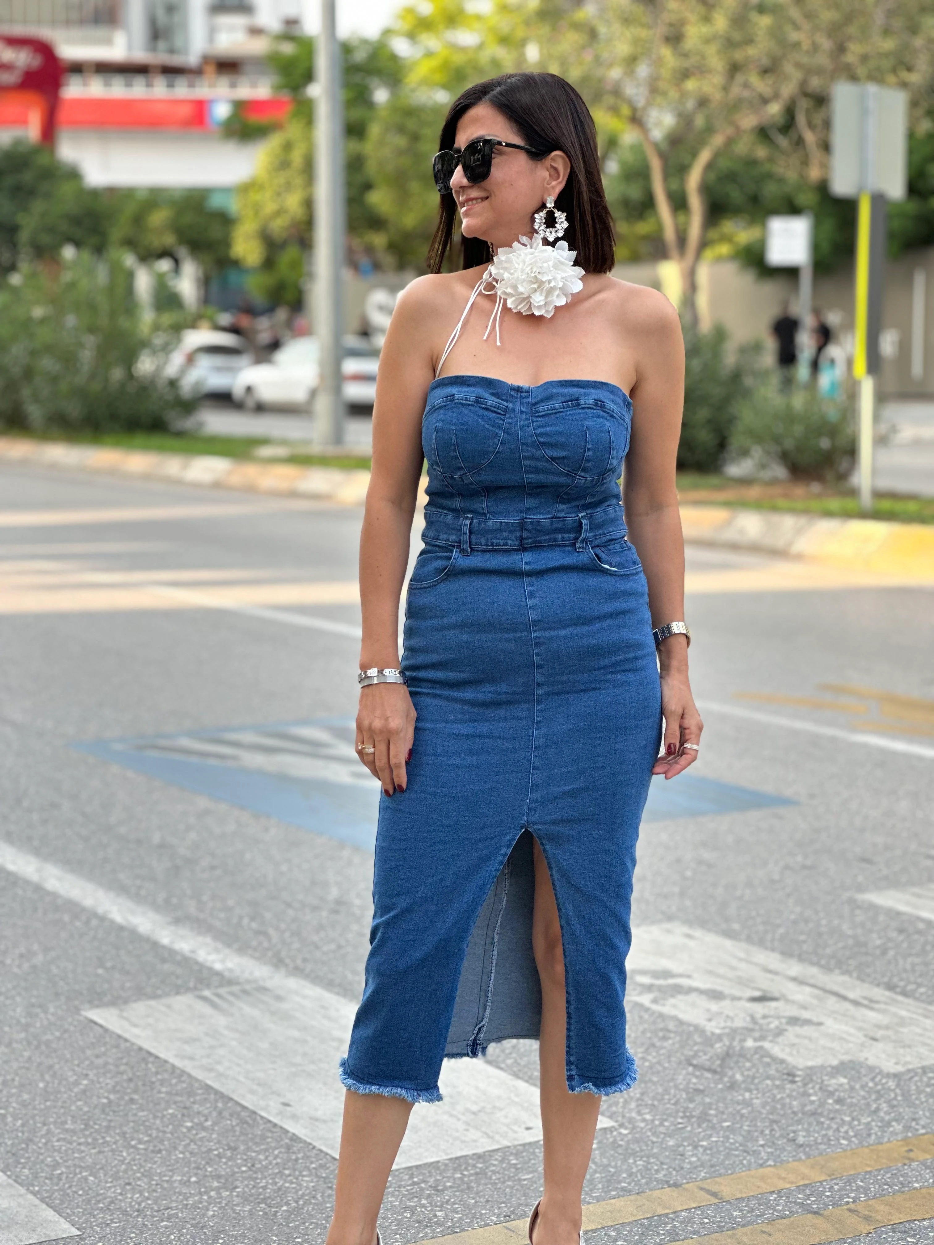 STRAPLEZ KOT ELBİSE