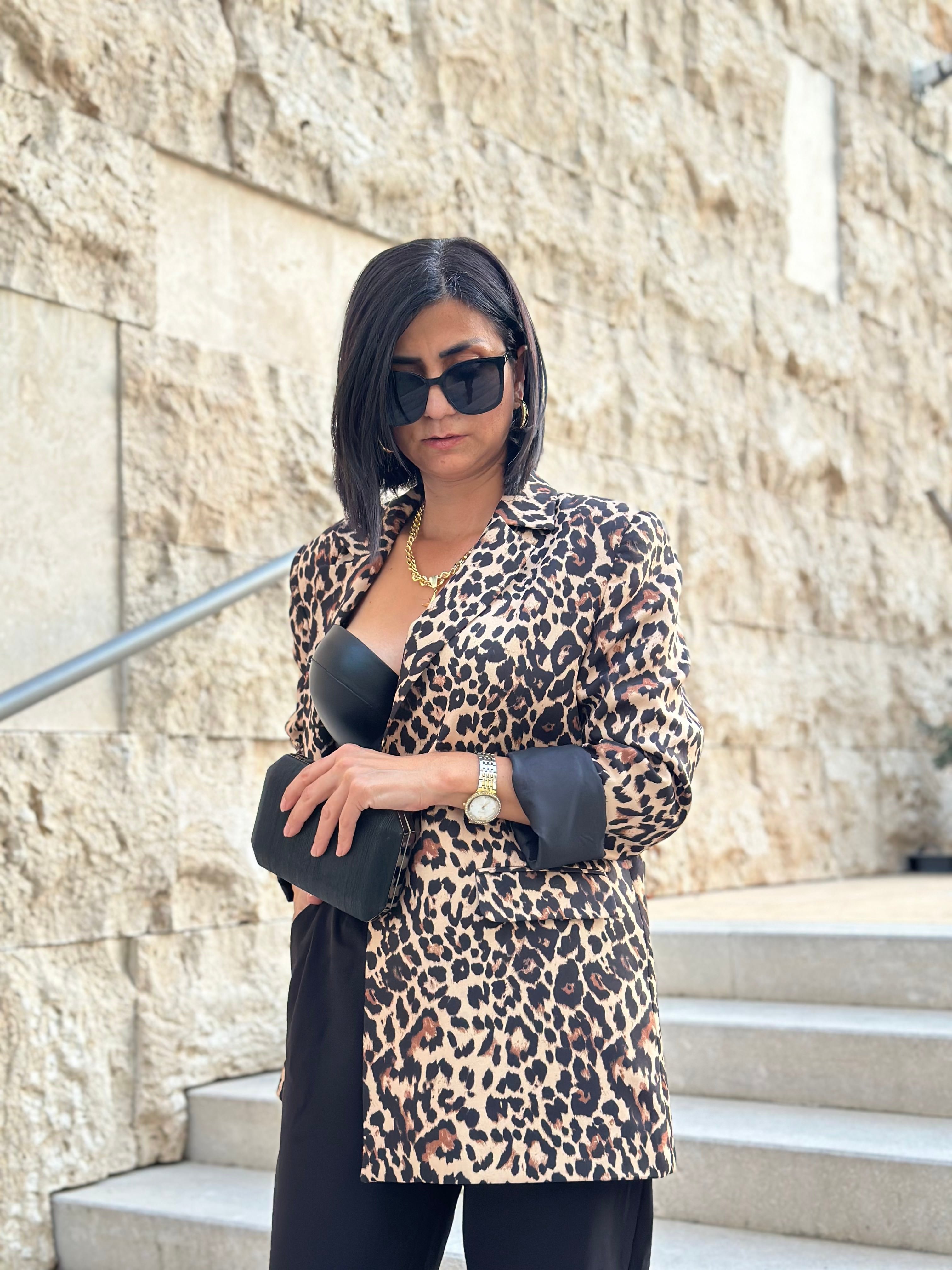 LEOPAR DESEN BLAZER CEKET