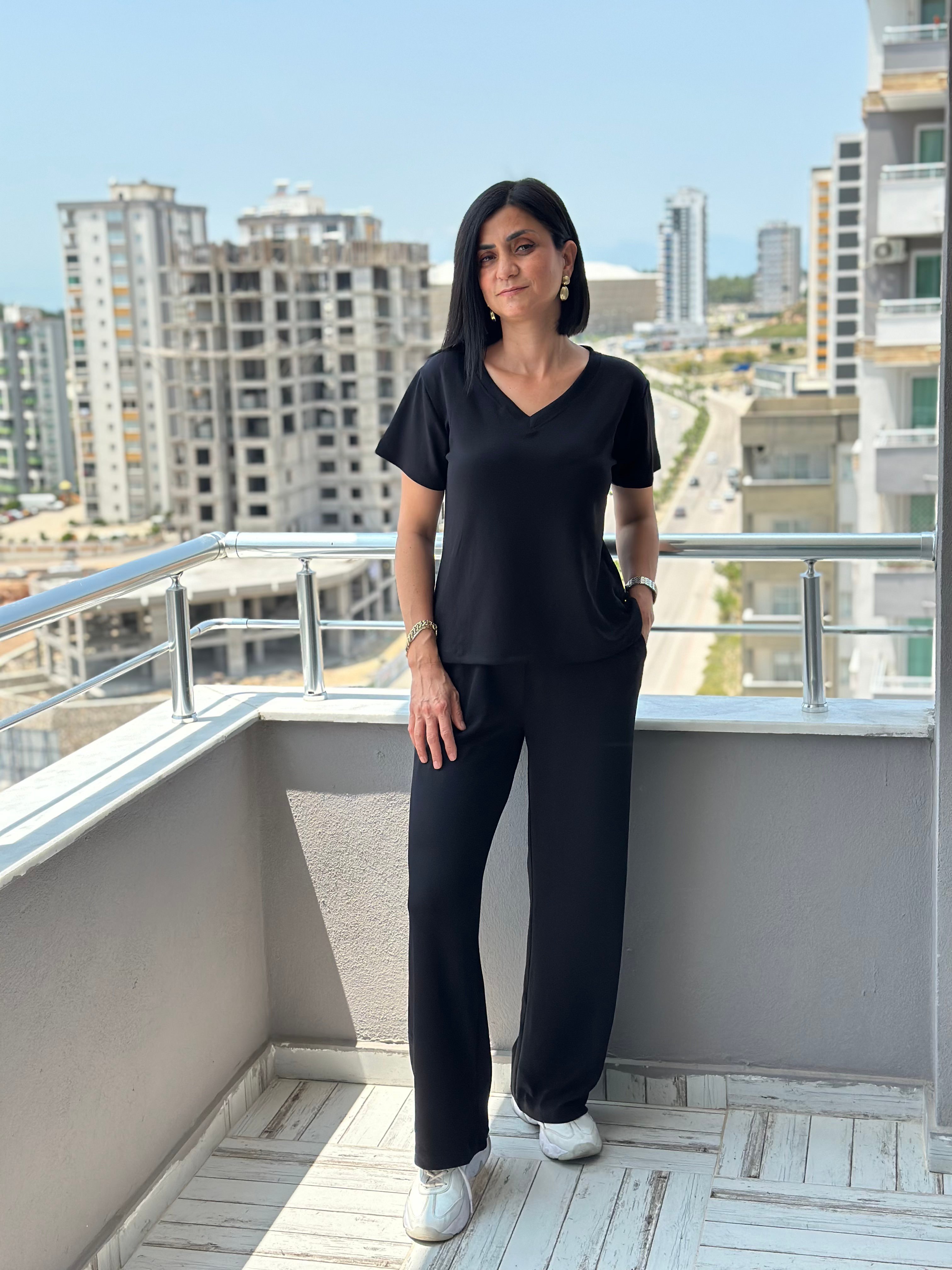 OYSHO KUMAŞ TAKIM - siyah