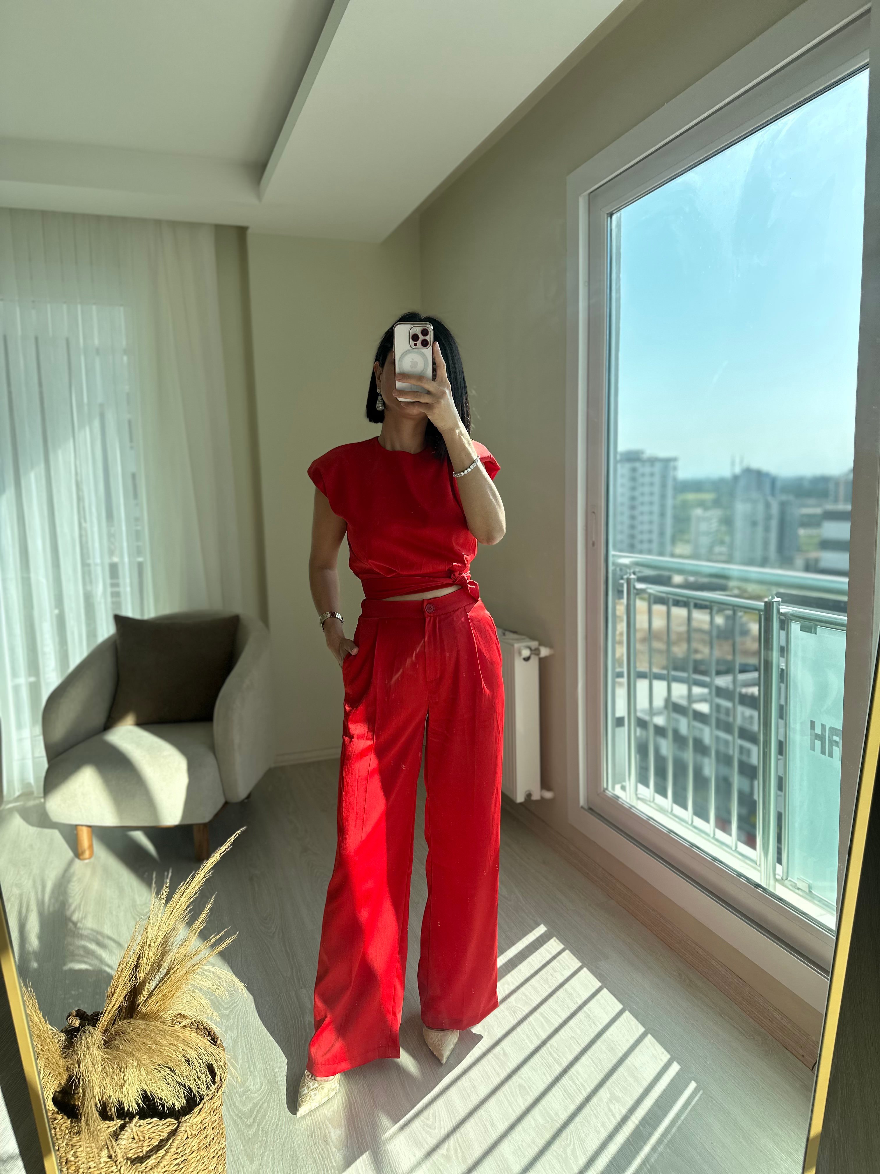 SATEN BLUZ PANTOLON TAKIM - K