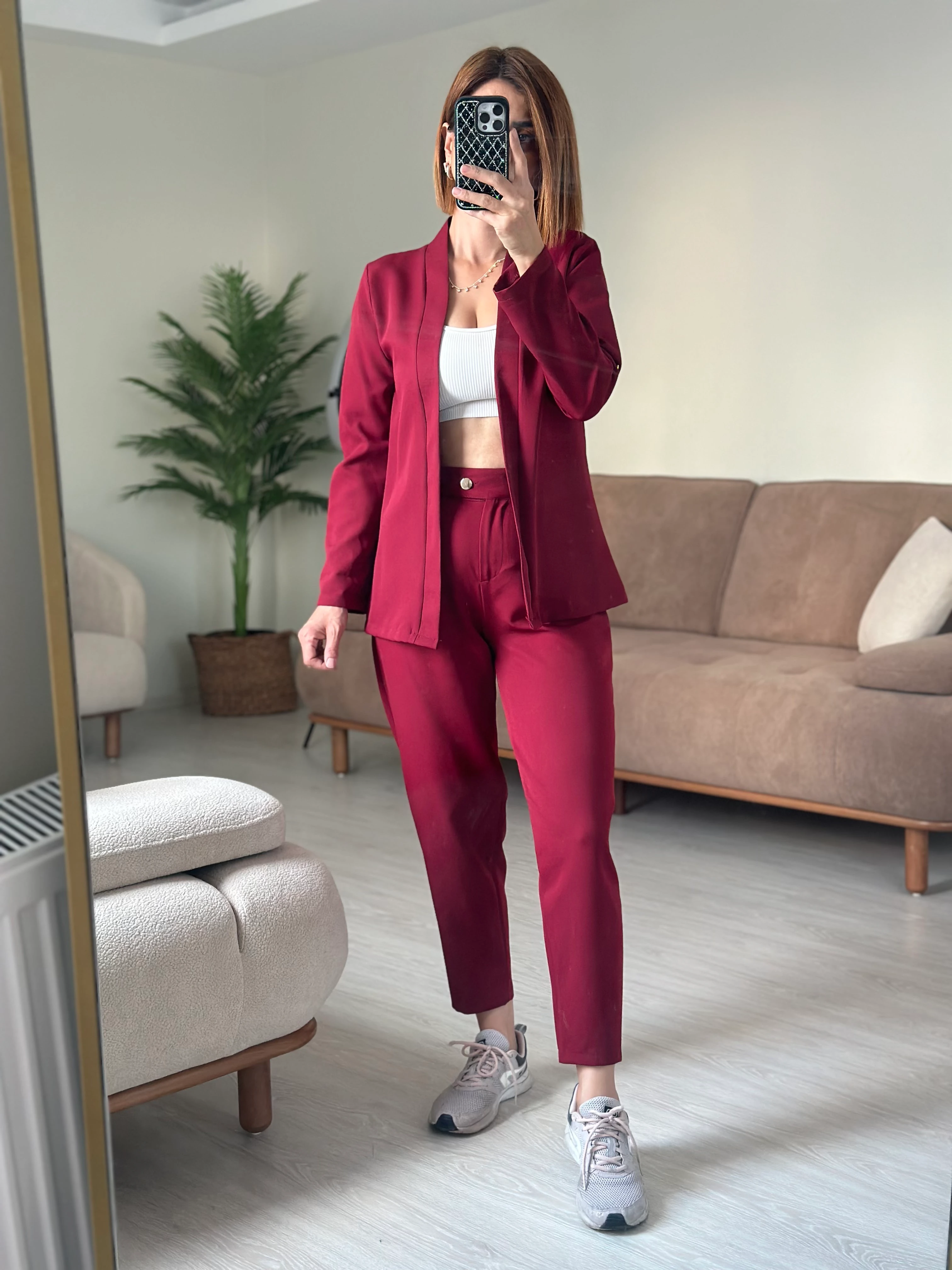 CEKET PANTOLON TAKIM - bordo