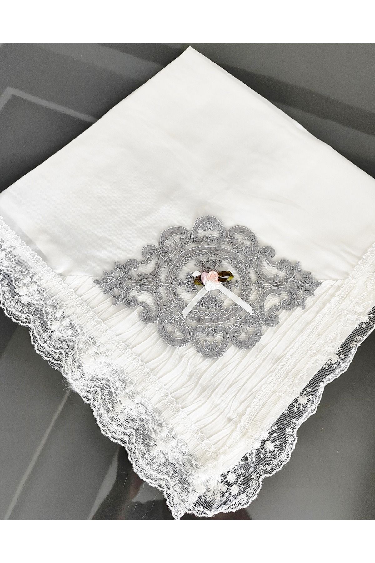 Bohça Çeyizlik Bohça Gelin Bohçası Damat Bohçası Saten Piliseli Gri