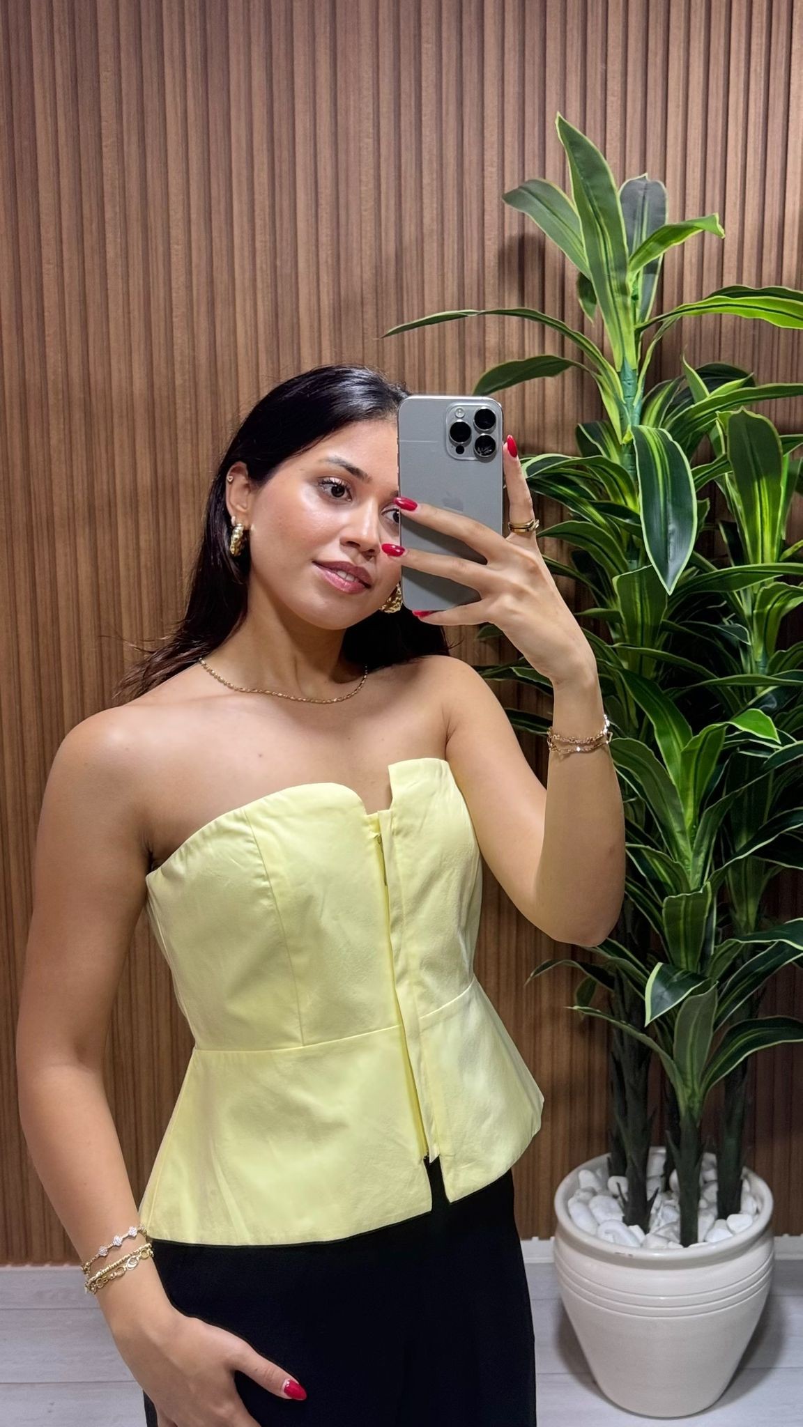 Kalp Yaka Straplez SARI Bustier