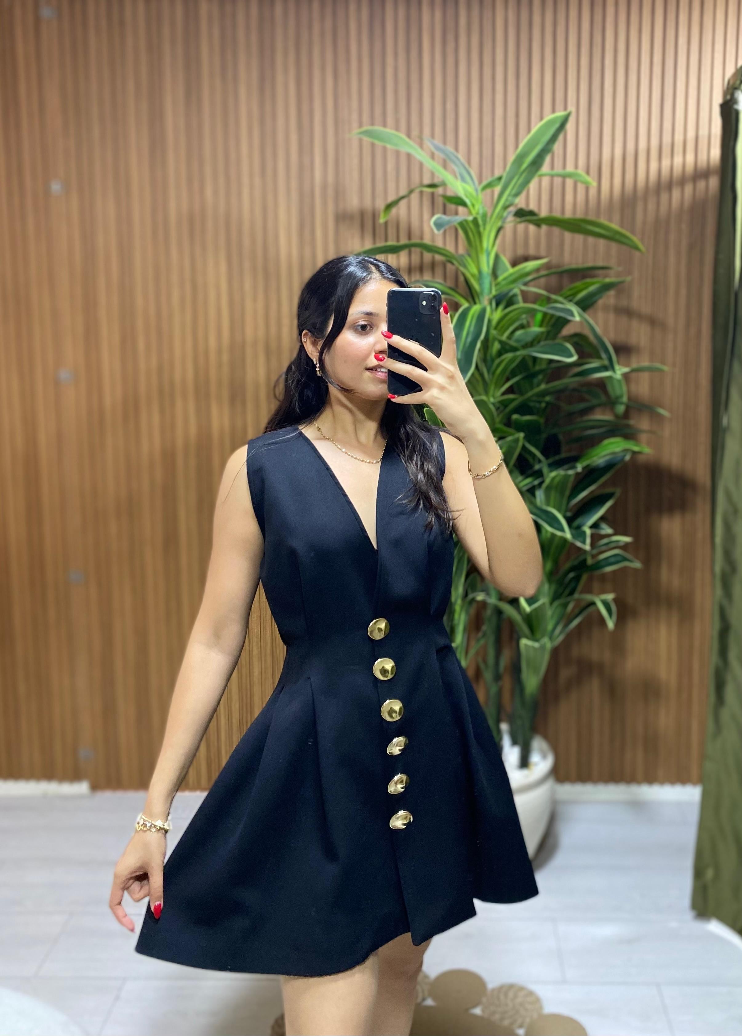 Gold Detay Prenses Elbise