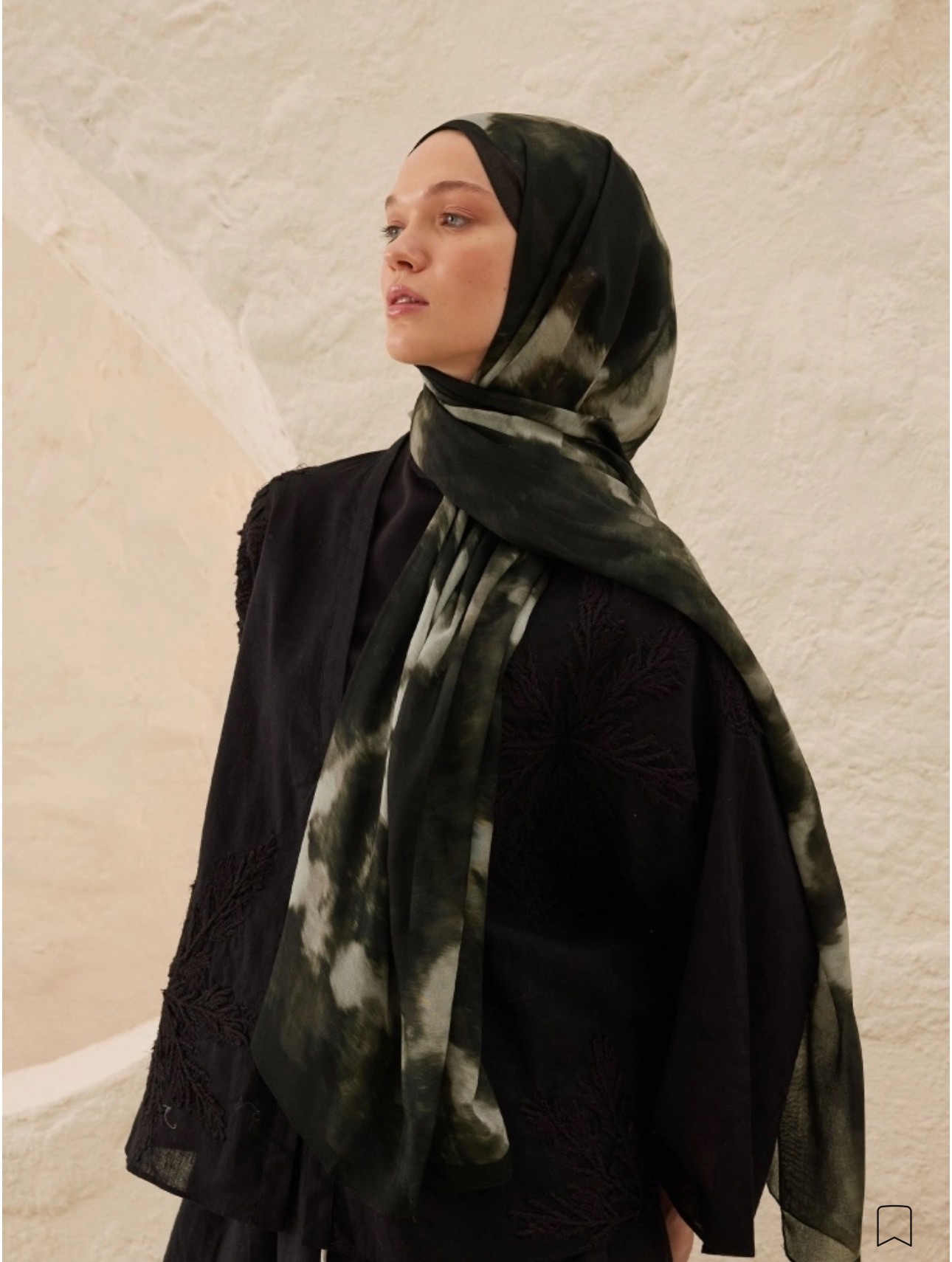 Batik Desen Rami Şal Antrasit