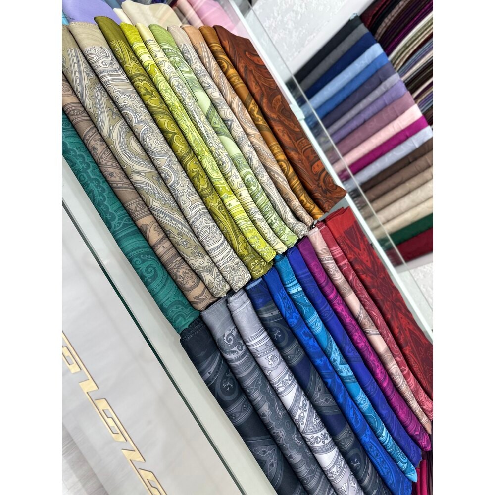İpekseli etnik desen pamuklu şal