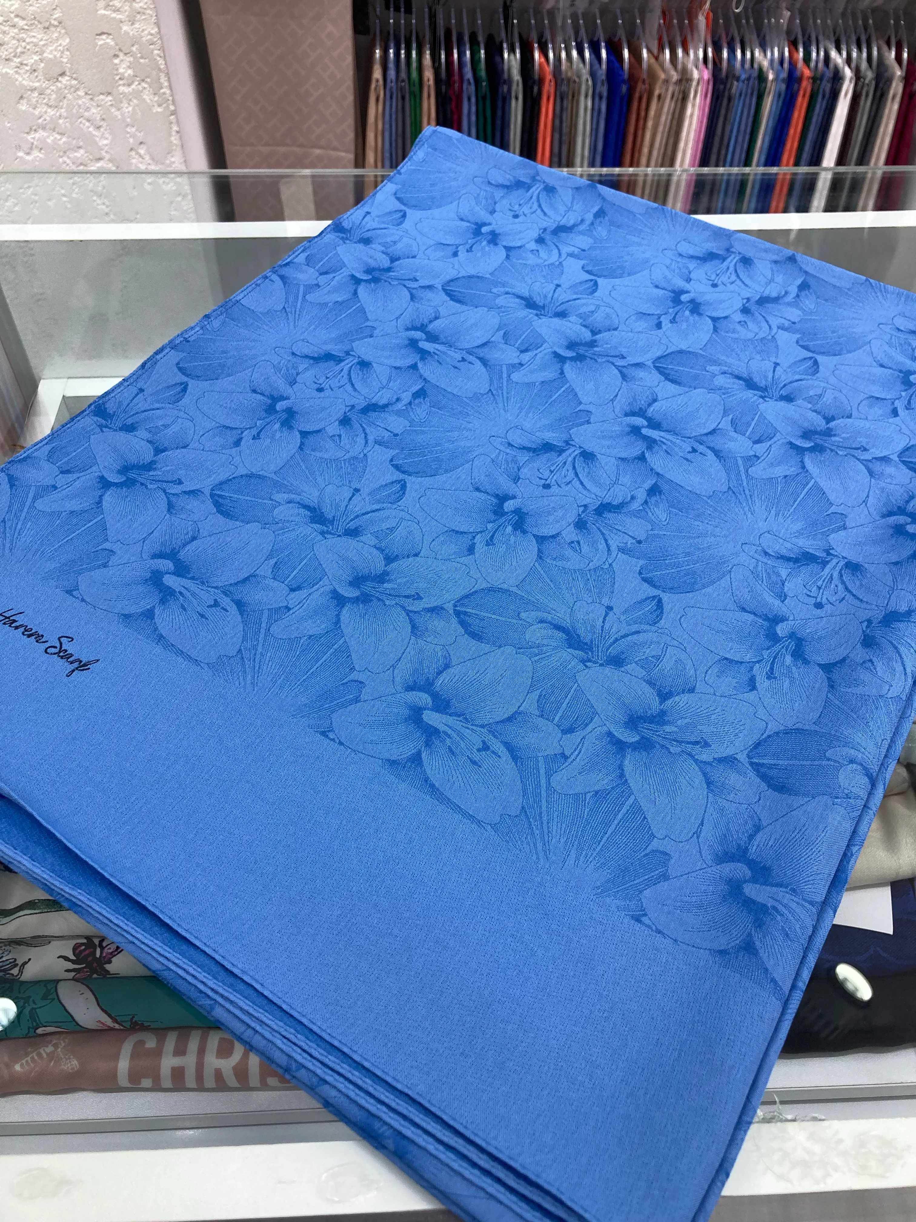 Gold Derin Viskon Şal Mavi