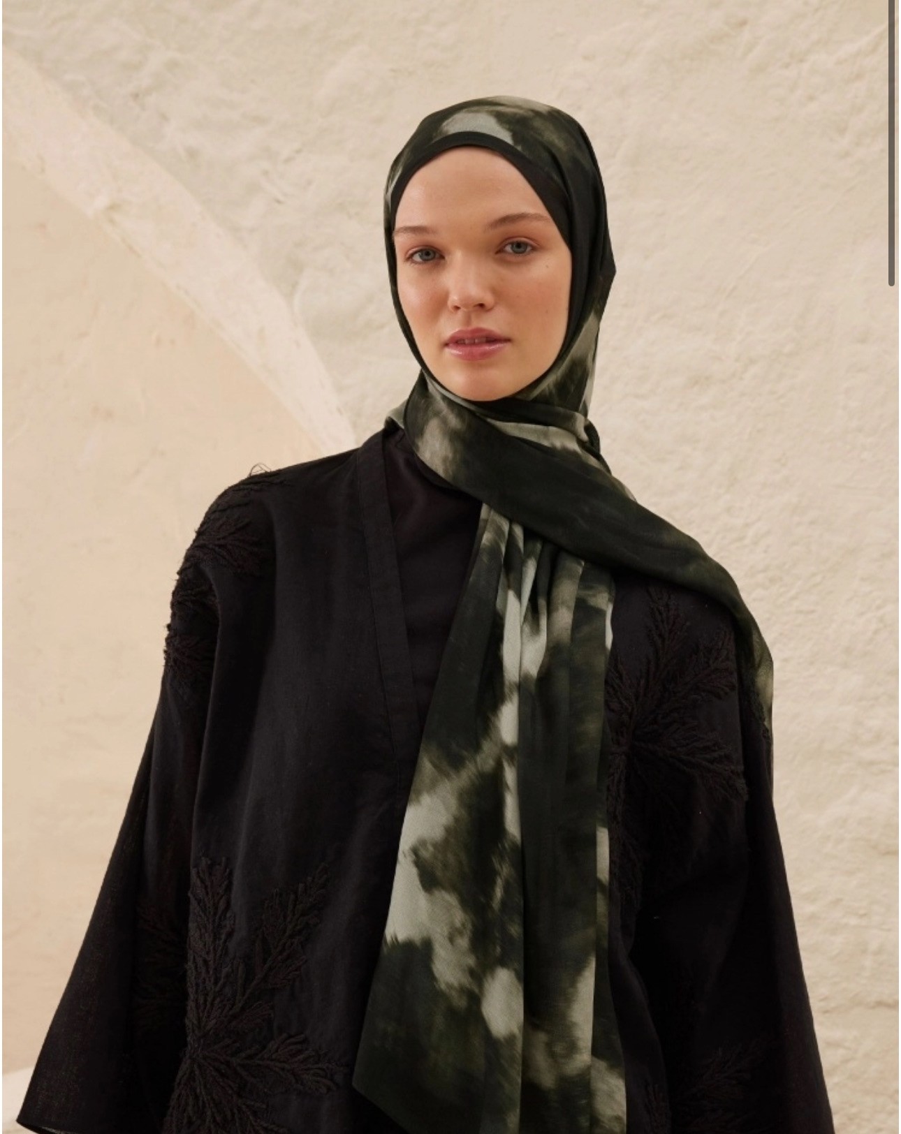 Batik Desen Rami Şal Antrasit