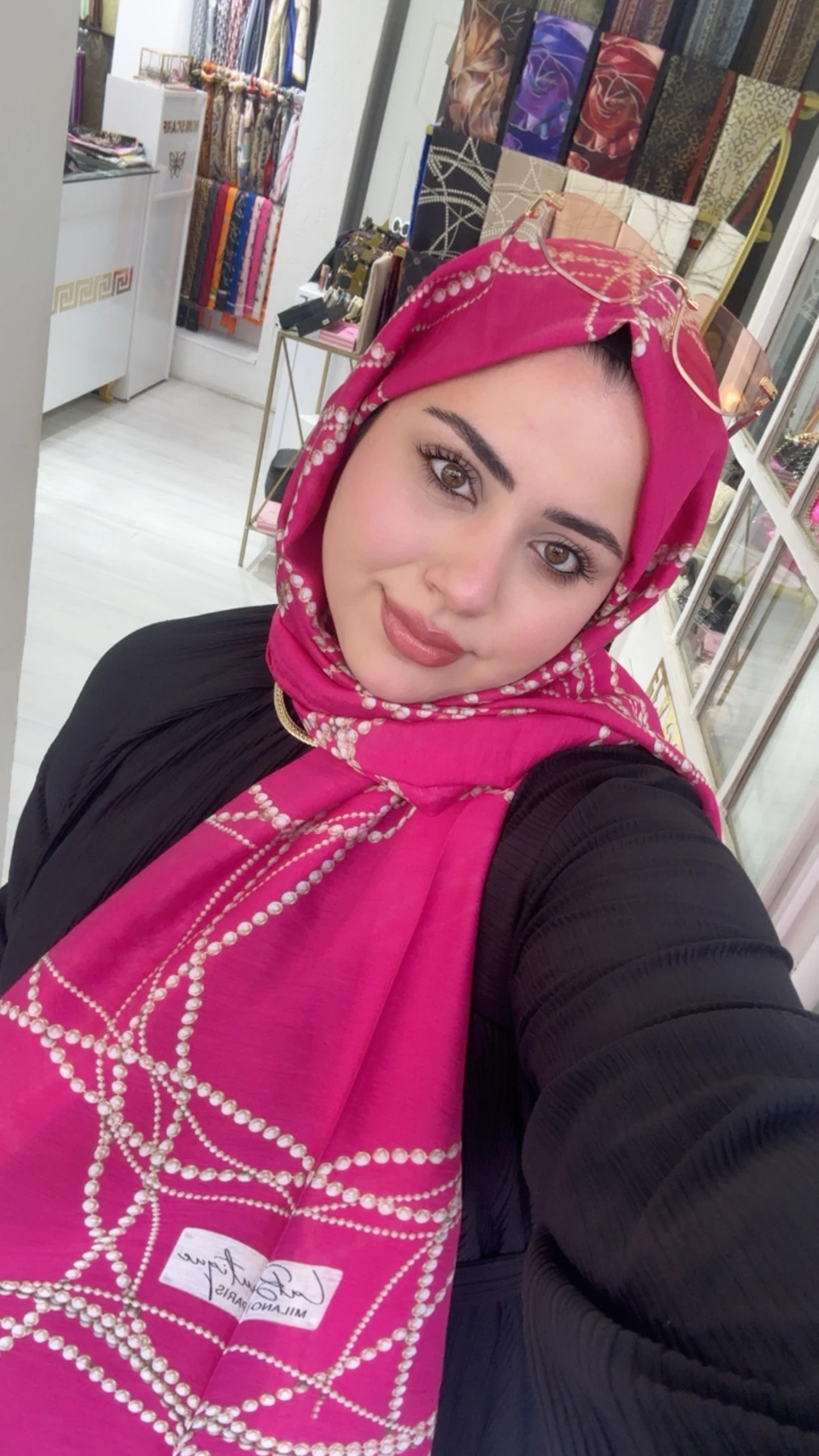 İnci Zincir Güz Şal Fuşya