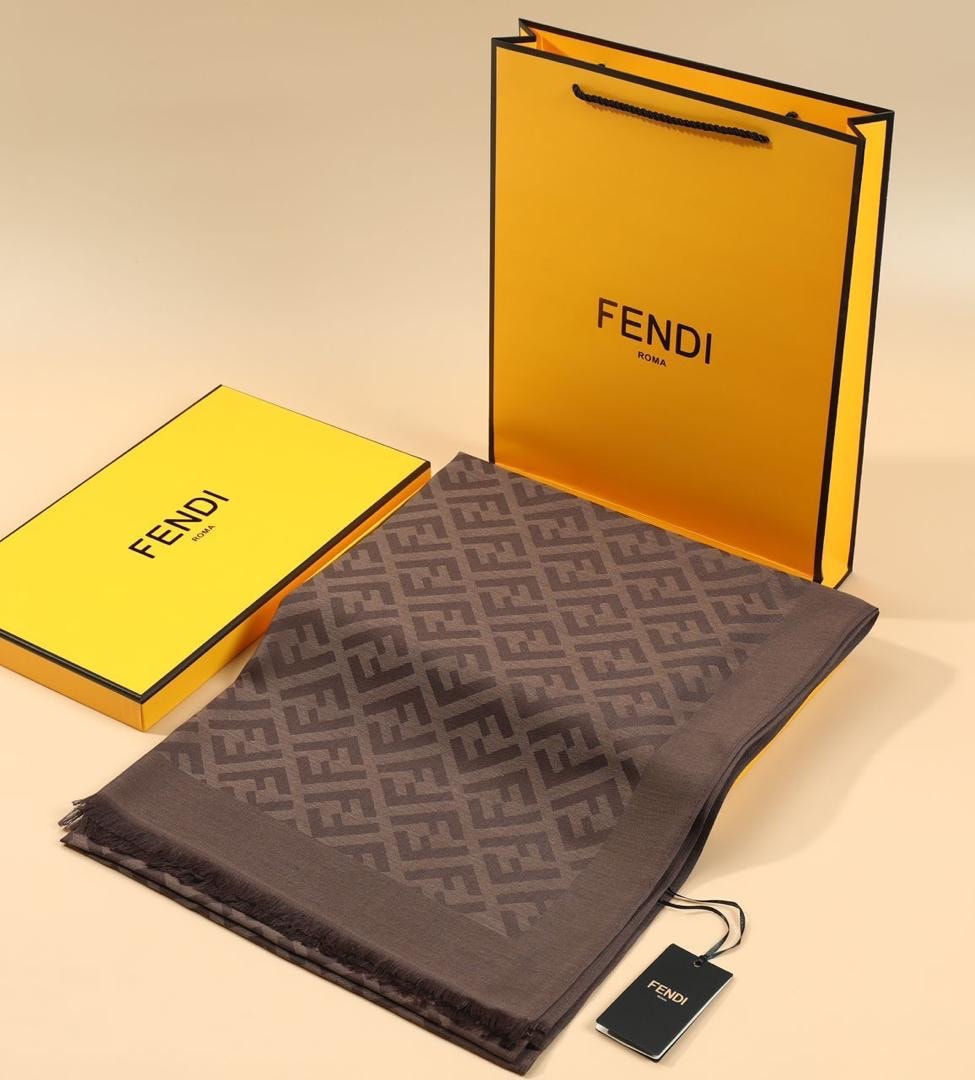 F Desen Yün İpek Şal Acı Kahve