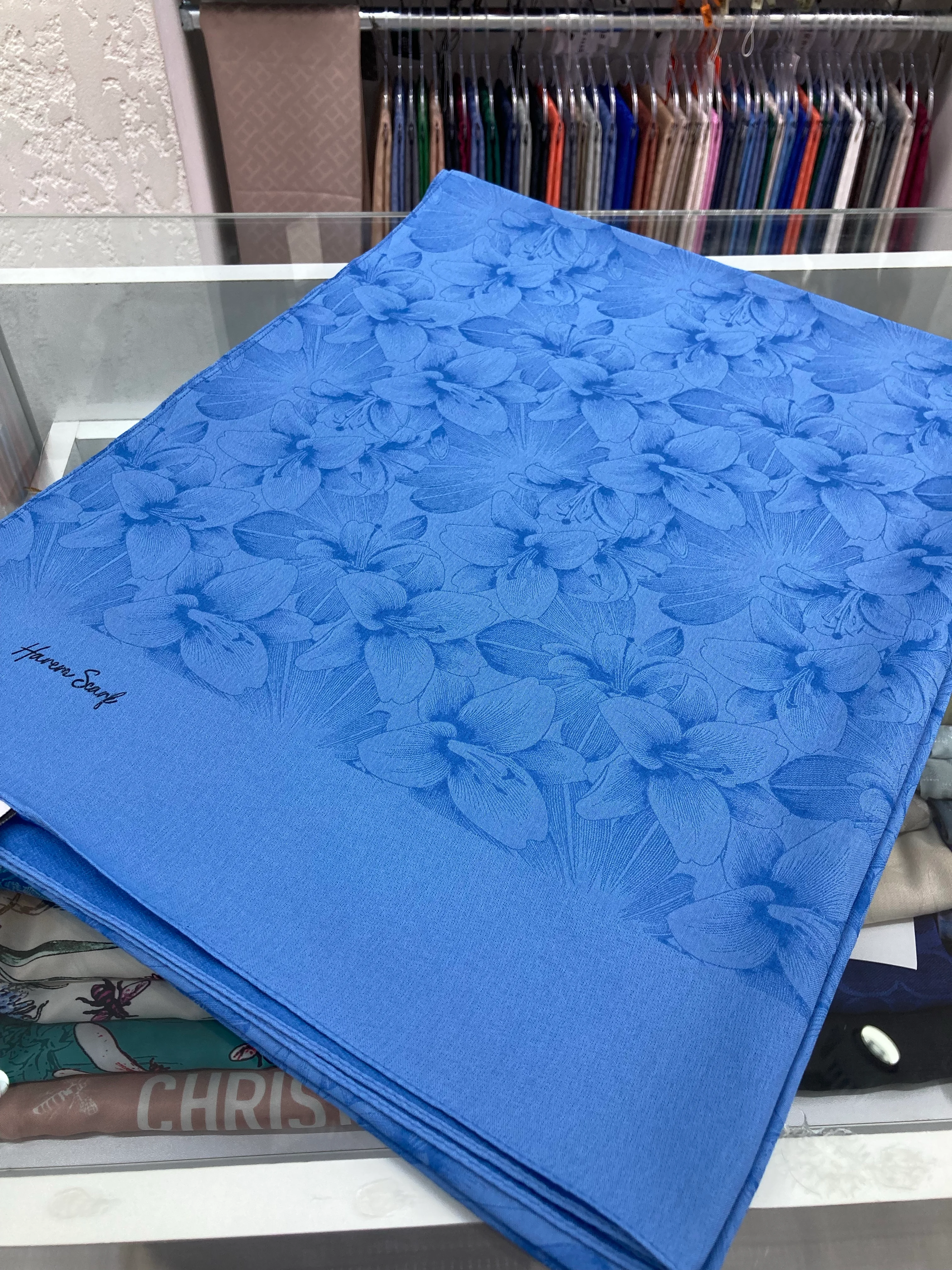 Gold Derin Viskon Şal Mavi