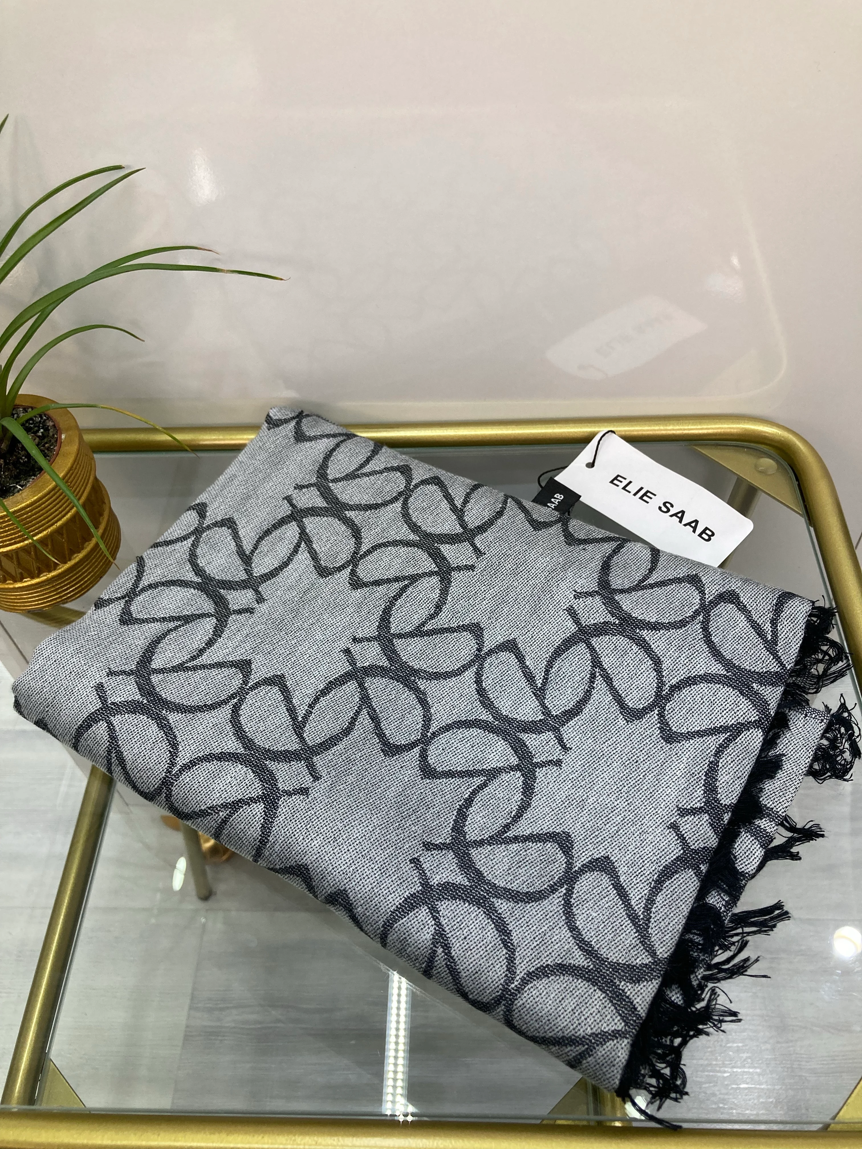 Elies Kaşmir İpek Şal Gri