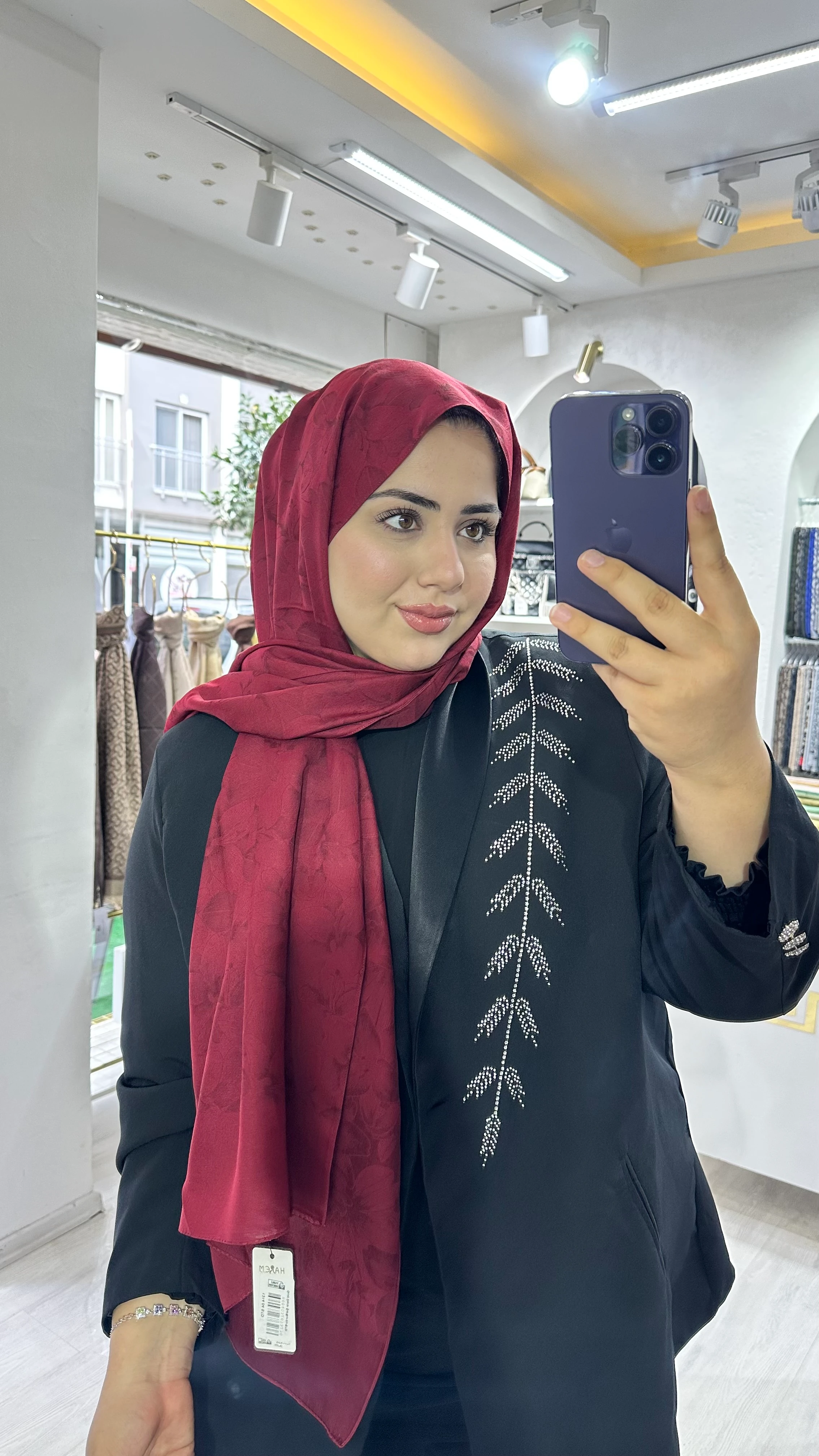 Gold Derin Viskon Şal Bordo