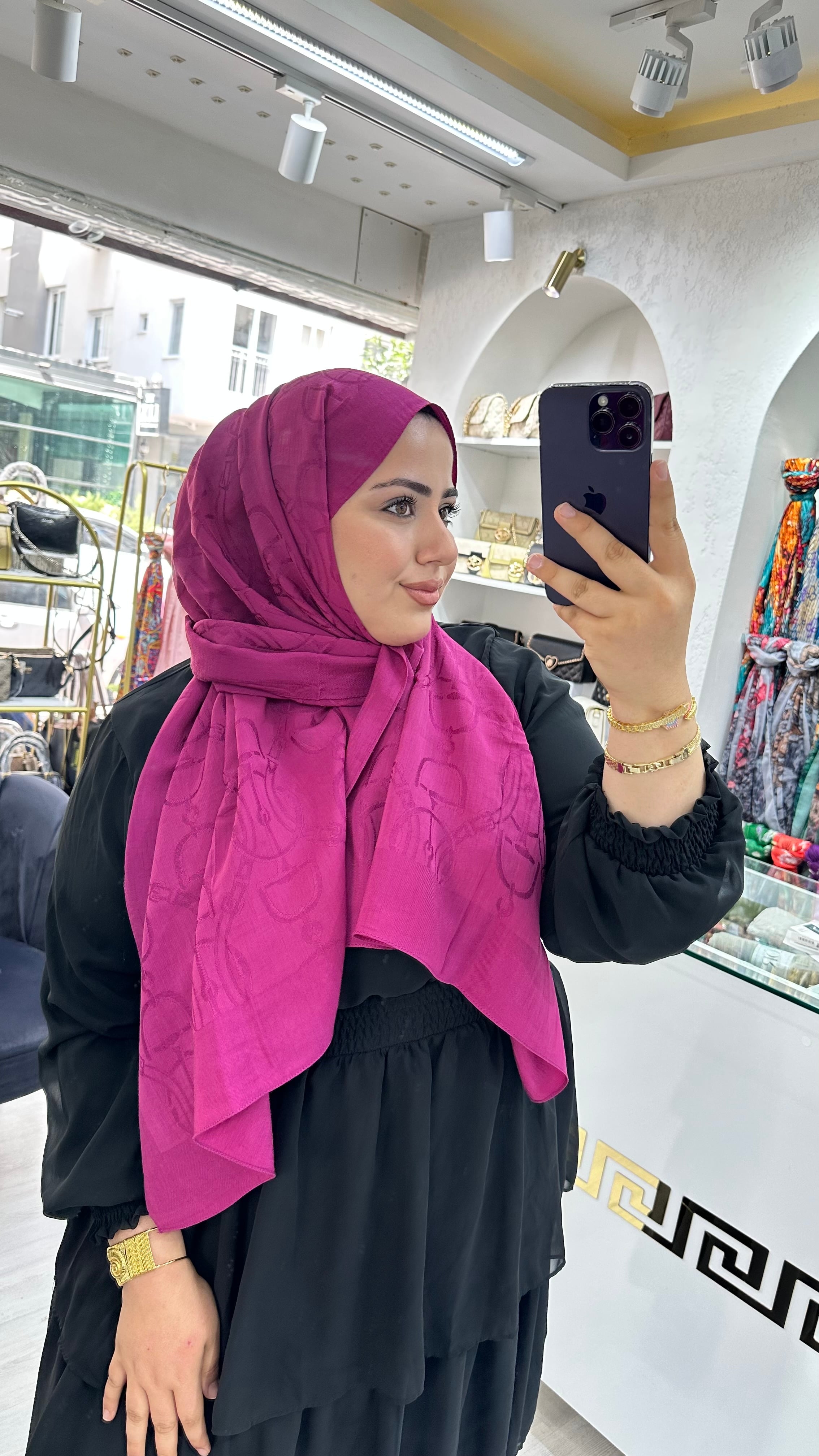 Maria Naia Pamuk Şal Fuşya